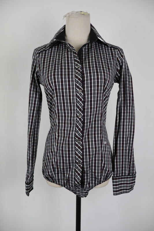 GAS CAMICIA CON BODY DONNA TG. S WOMAN SHIRT CASUAL VINTAGE COTONE