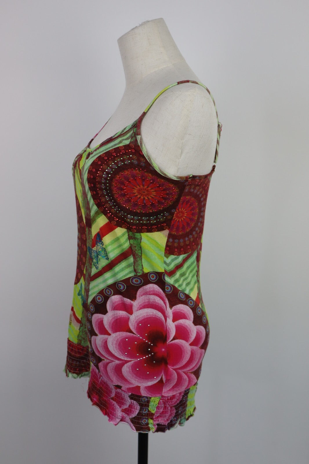 DESIGUAL MAGLIA DONNA TG. S WOMAN T-SHIRT CASUAL VINTAGE TOP REGOLABILE