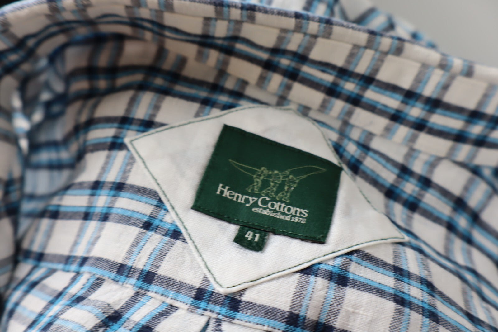 HENRY COTTON'S CAMICIA UOMO LINO LINEN TG. 41 MAN CASUAL VINTAGE SHIRT