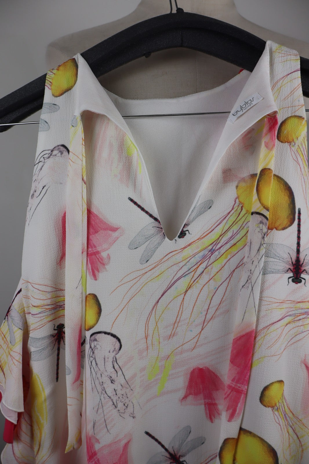 BYBLOS MAGLIA BLUSA SMANICATA DONNA TG. 34 WOMAN CASUAL VINTAGE T-SHIRT TOP LOGO