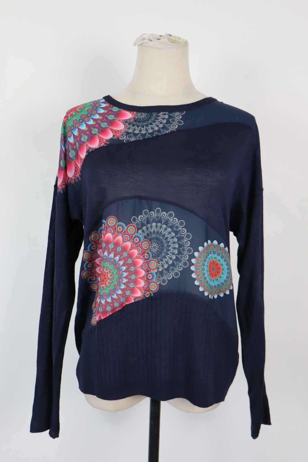 DESIGUAL MAGLIA DONNA TG. S WOMAN CASUAL VINTAGE T-SHIRT TOP