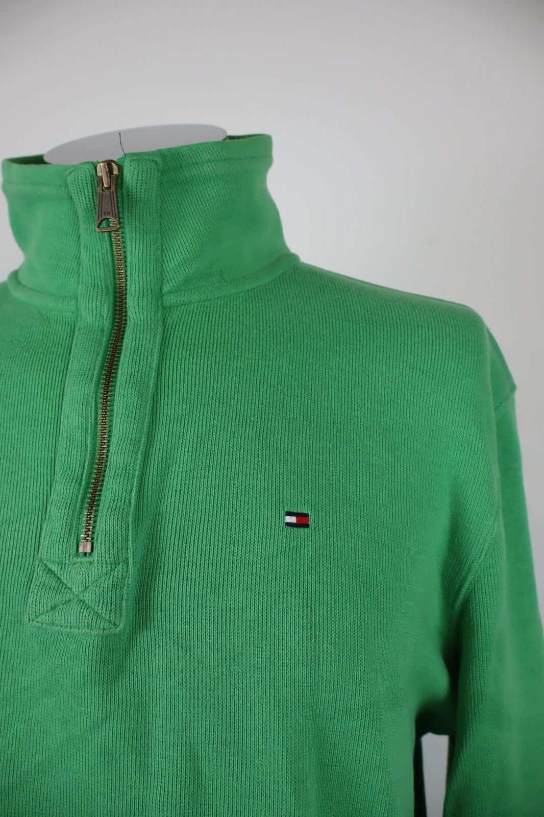 TOMMY HILFIGER FELPA CON ZIP UOMO TG. M MAN SWEATSHIRT CASUAL VINTAGE COTONE