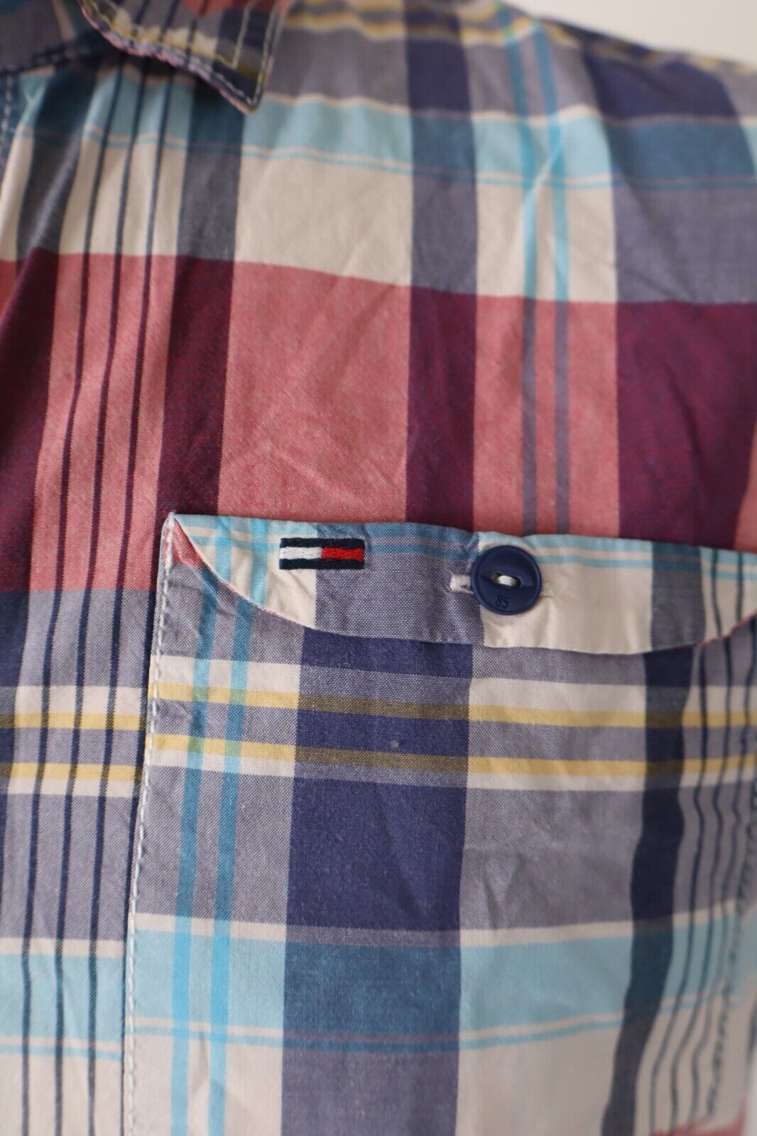 TOMMY HILFIGER CAMICIA UOMO COTONE TG. L MAN CASUAL VINTAGE COTTON SHIRT