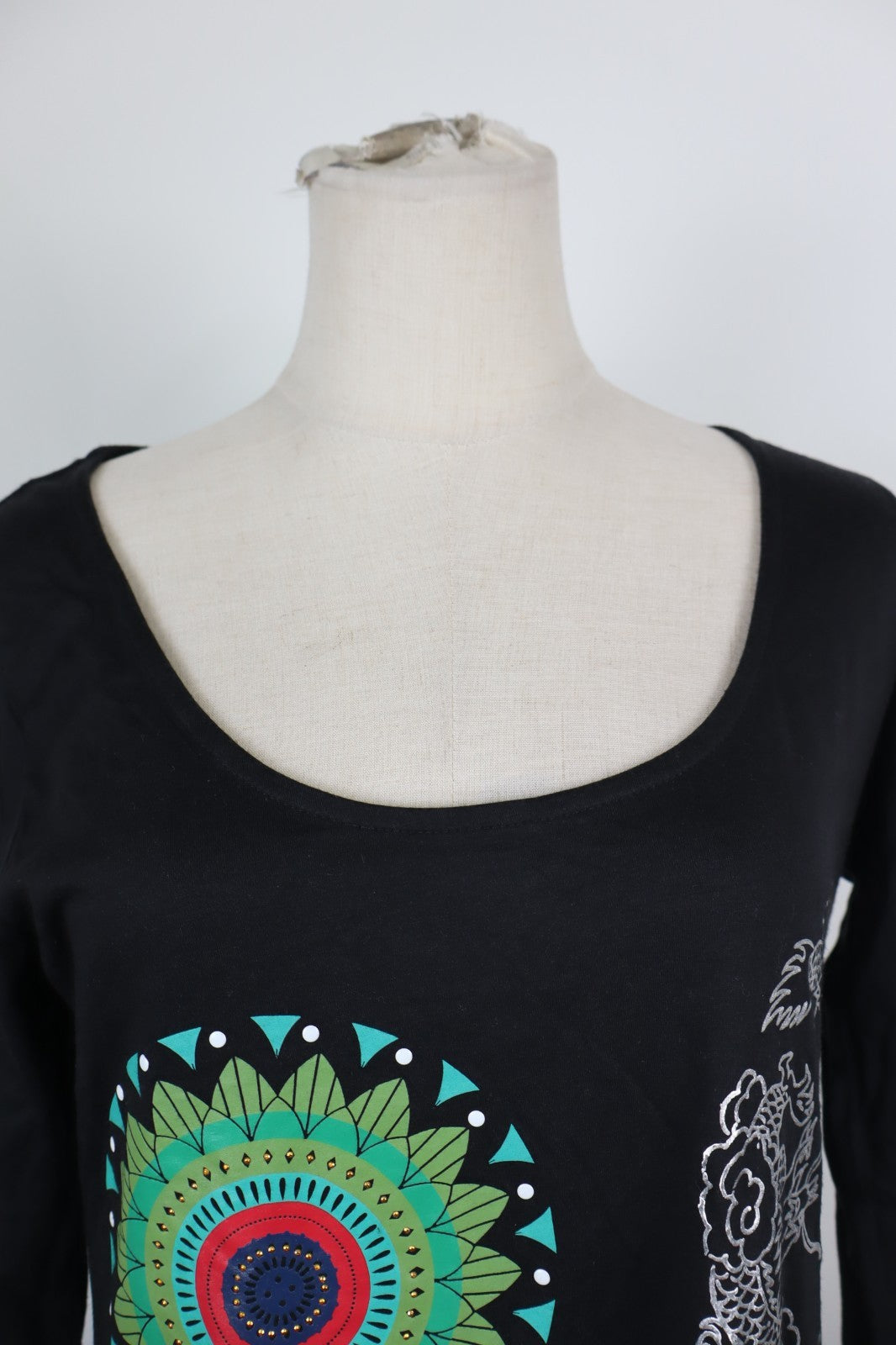 DESIGUAL VESTITO DONNA TG. XL WOMAN CASUAL VINTAGE DRESS ABITO VISCOSA COTONE