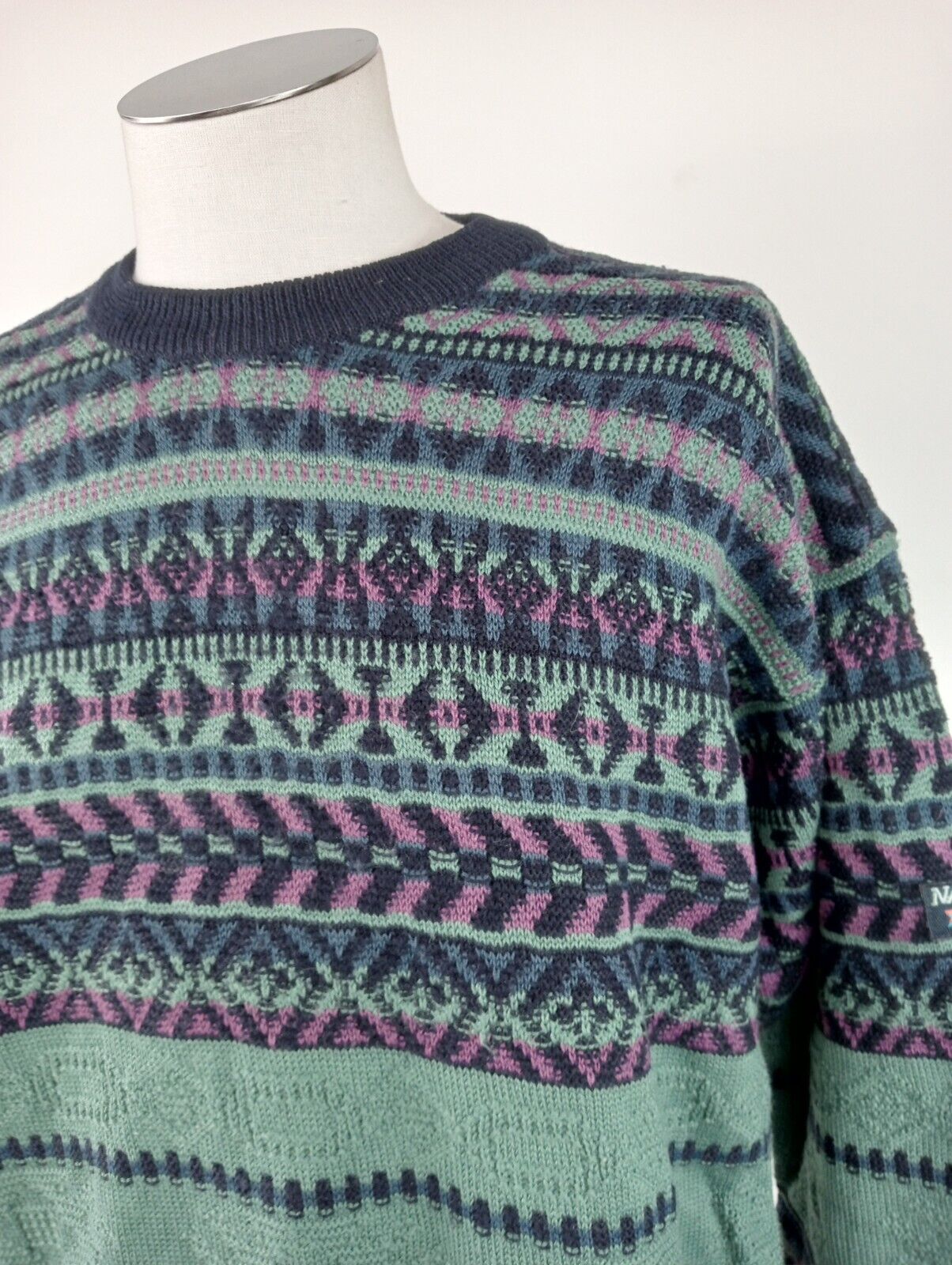 NAVIGARE MAGLIONE LANA WOOL VINTAGE UOMO Tg. L MAN SWEATER CASUAL MADE ITALY