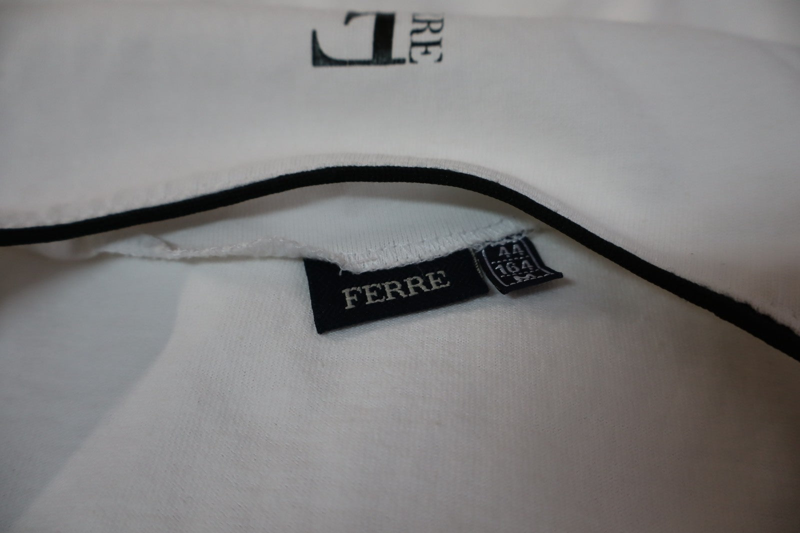 FERRE MAGLIA SMANICATA ZIP DONNA TG. M WOMAN CASUAL VINTAGE T-SHIRT TOP COTONE