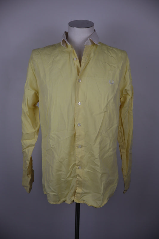 FRED PERRY CAMICIA UOMO TG 2XL SLIM MAN CASUAL VINTAGE SHIRT COTONE COTTON LOGO