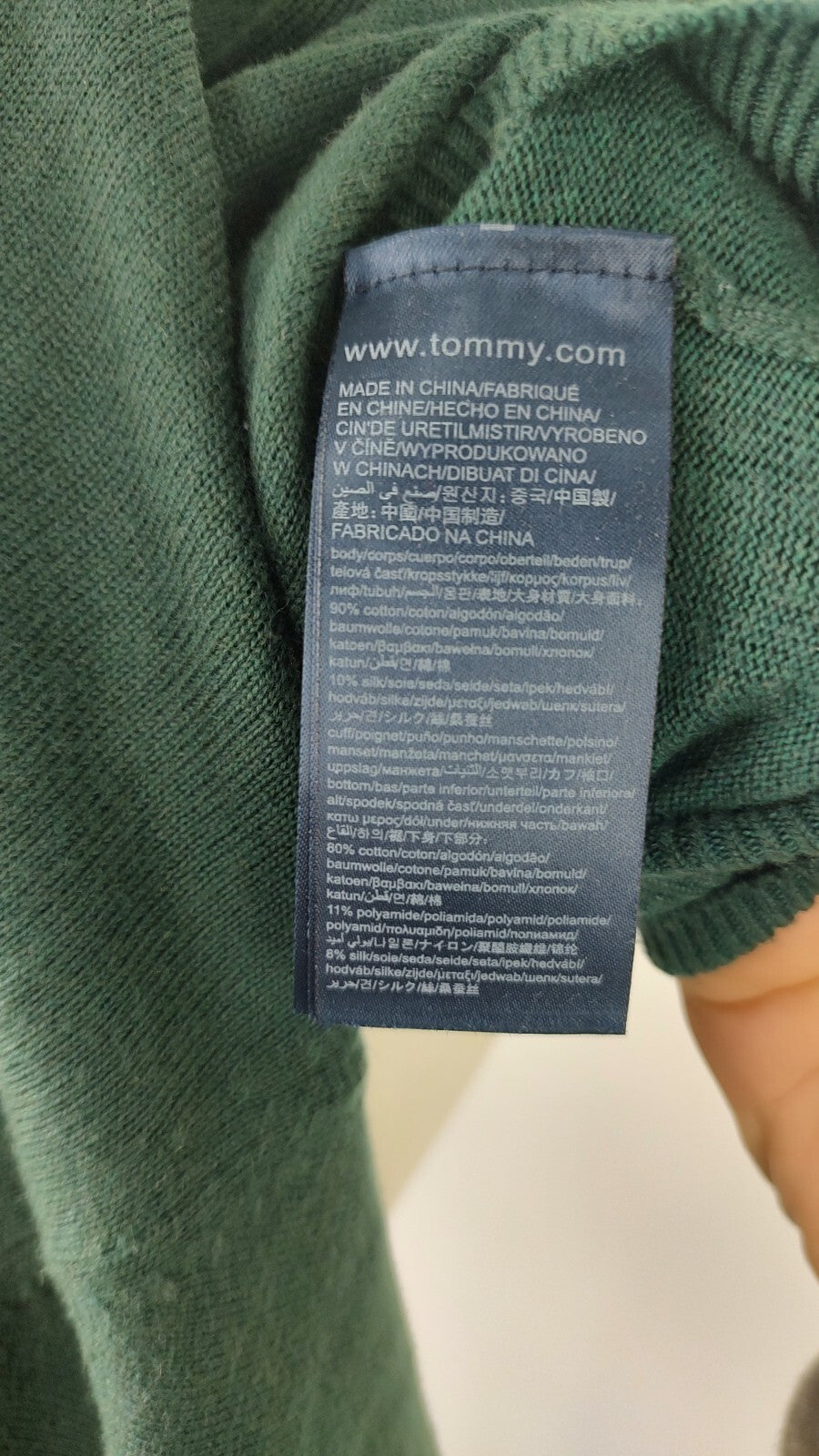 TOMMY HILFIGER MAGLIONE VINTAGE COTONE SETA UOMO Tg. XL MAN SWEATER CASUAL