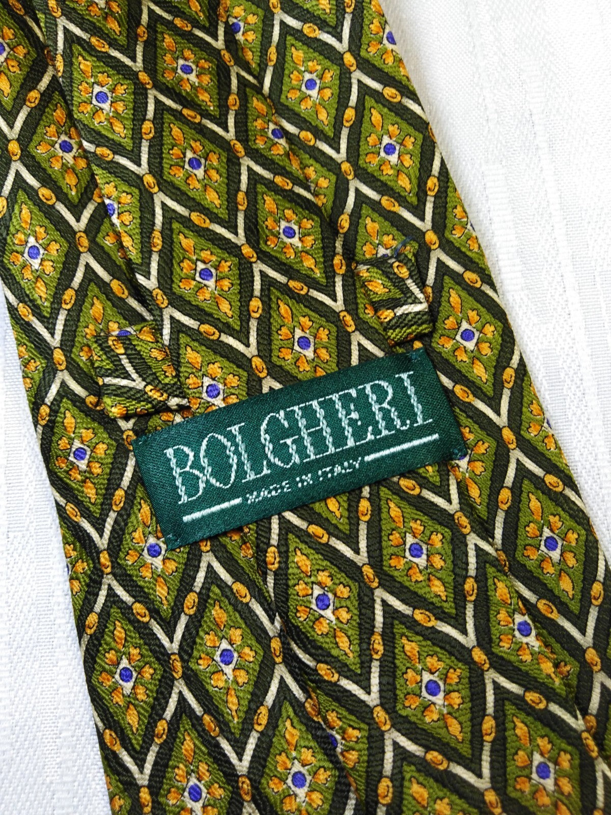 BOLGHERI UOMO 100%  SILK TIE SETA CRAVATTA NECKTIE MADE IN ITALY VINTAGE