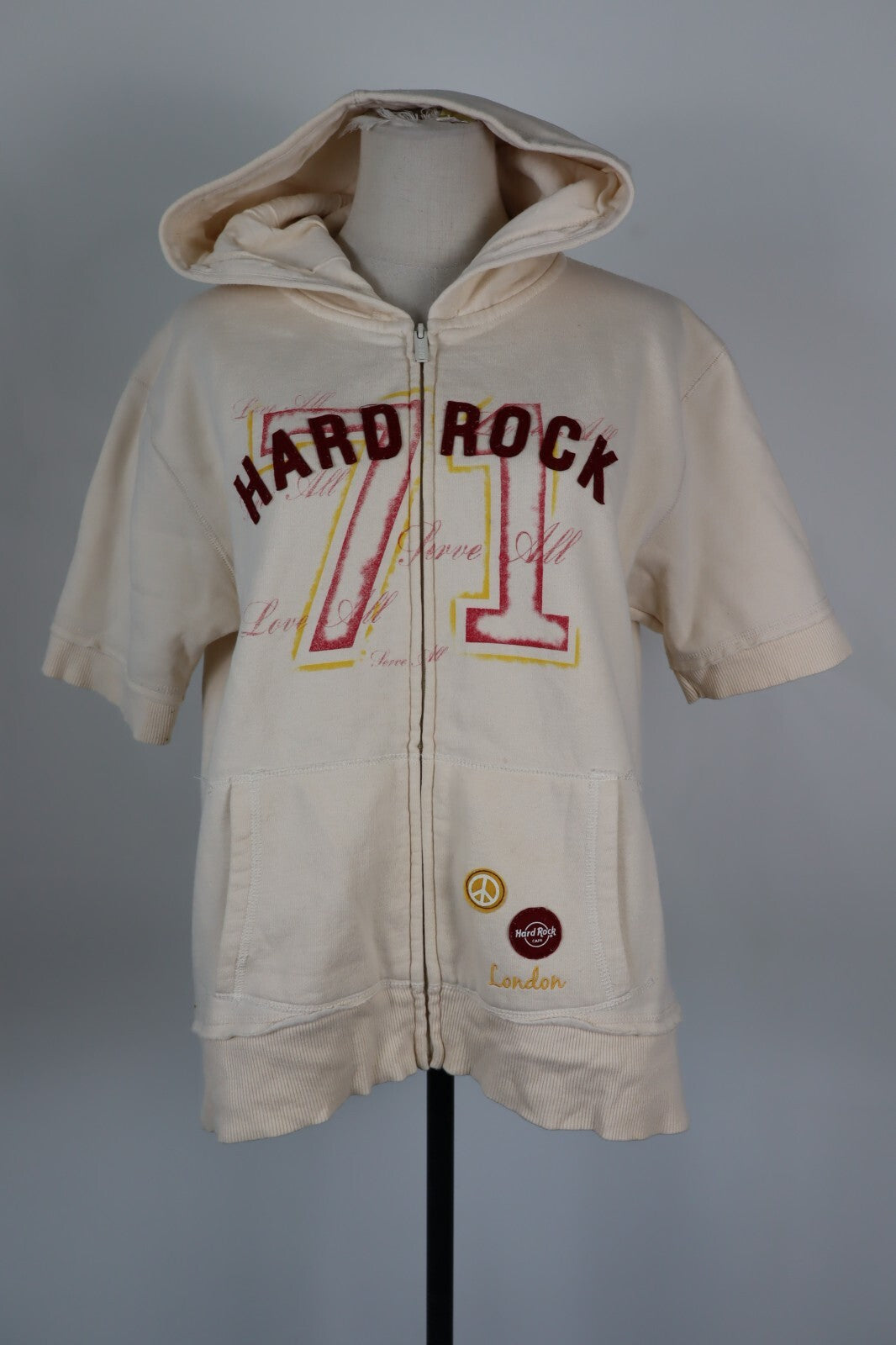 HARD ROCK CAFE FELPA CON CAPPUCCIO DONNA Tg L WOMAN CASUAL VINTAGE SWEATSHIRT