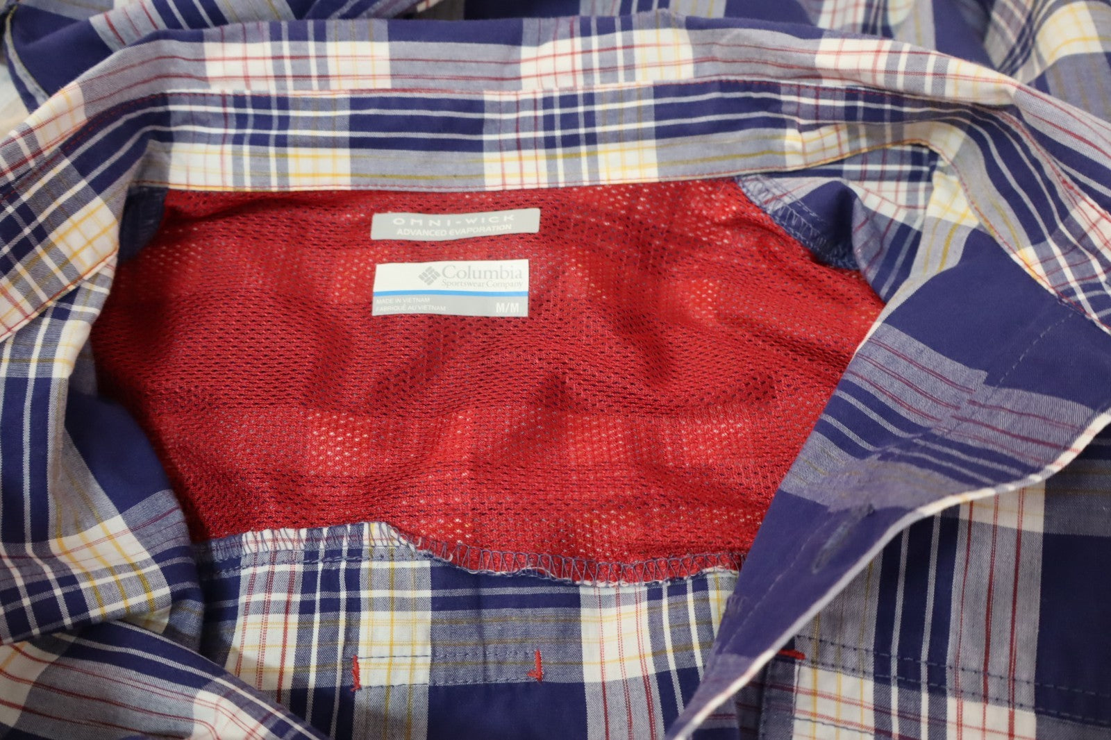 COLUMBIA OMNI-WICK CAMICIA UOMO TG. M MAN CASUAL SPORTSWEAR VINTAGE SHIRT COTONE