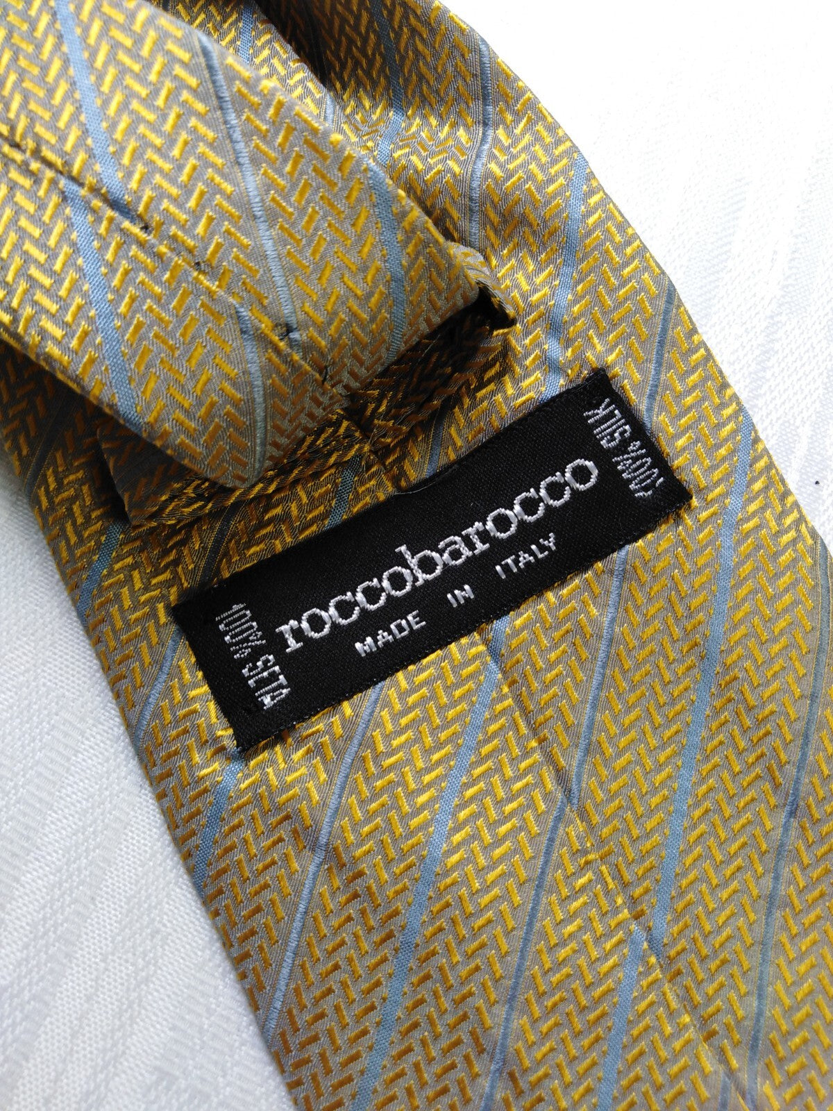 ROCCOBAROCCO 100% SILK TIE SETA CRAVATTA NECKTIE MADE IN ITALY CLASSIC