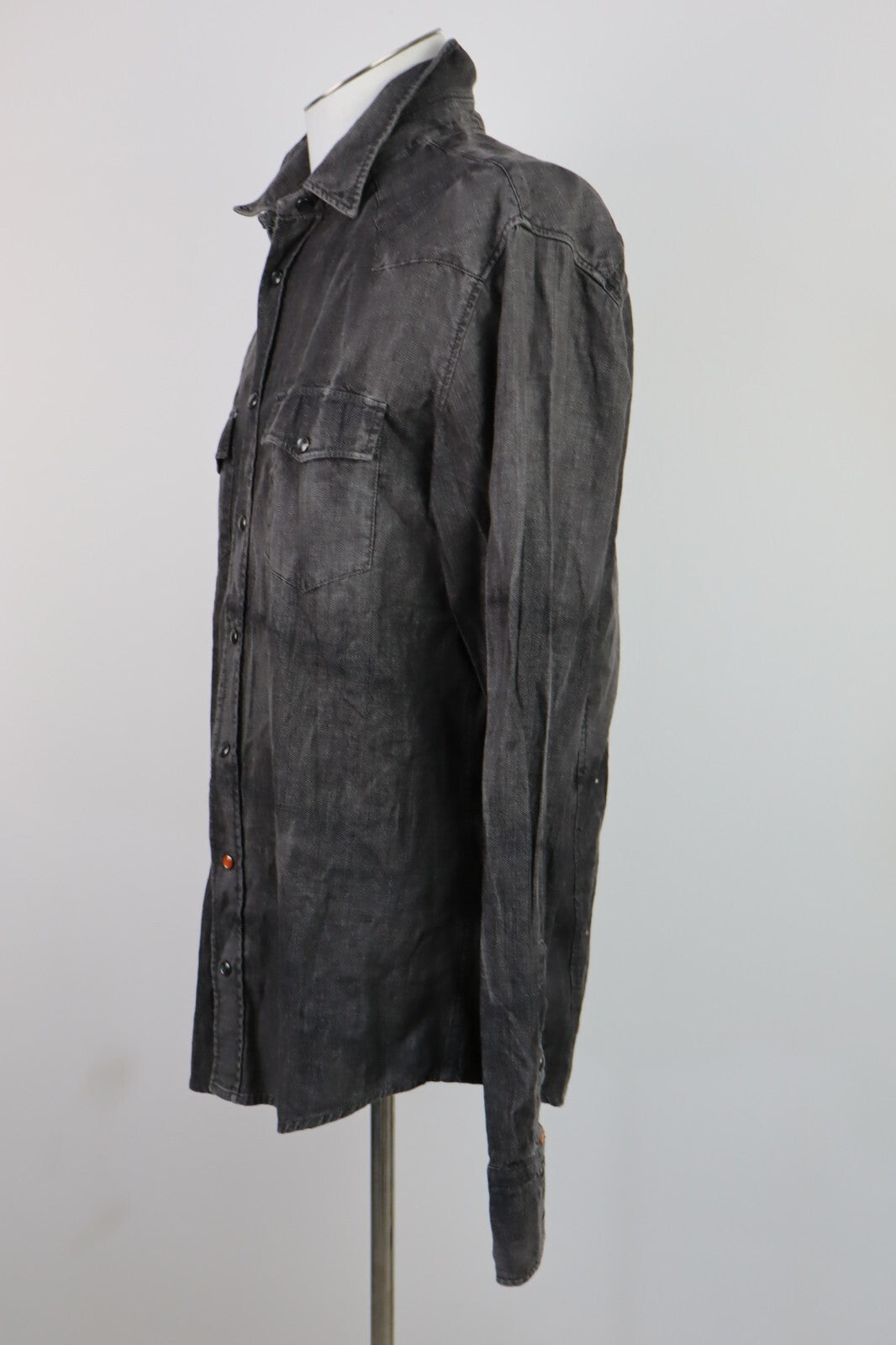 HUGO BOSS ORANGE CAMICIA JEANS UOMO TG XL MAN VINTAGE SHIRT COTONE DENIM