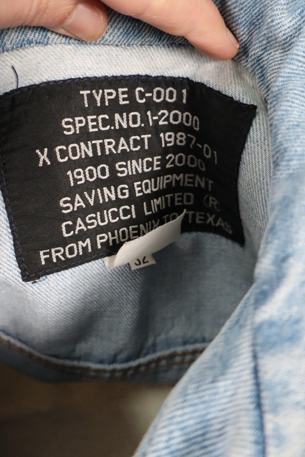 CASUCCI C-001 GIACCA GIUBBINO JEANS DENIM UOMO Tg 32 MAN CASUAL VINTAGE JACKET