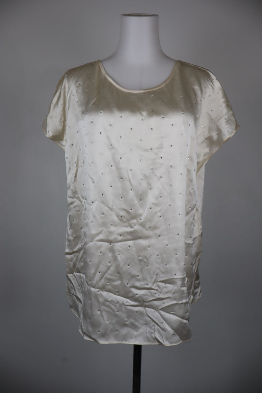 LUISA SPAGNOLI  MAGLIA DONNA TG L WOMAN T-SHIRT CASUAL VINTAGE MANICA CORTA SETA