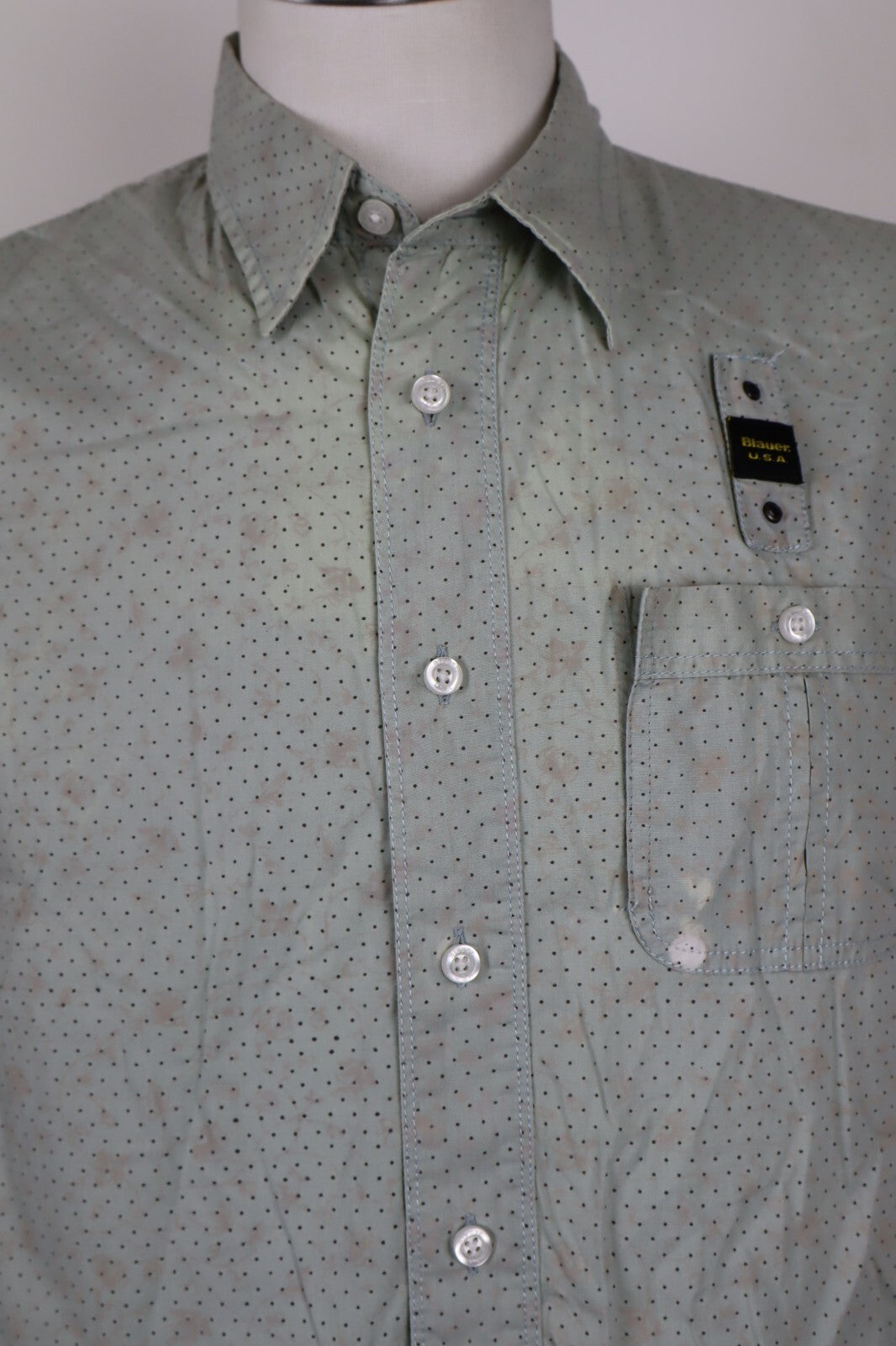 BLAUER CAMICIA UOMO TG. L MAN CASUAL VINTAGE SHIRT COTONE COTTON