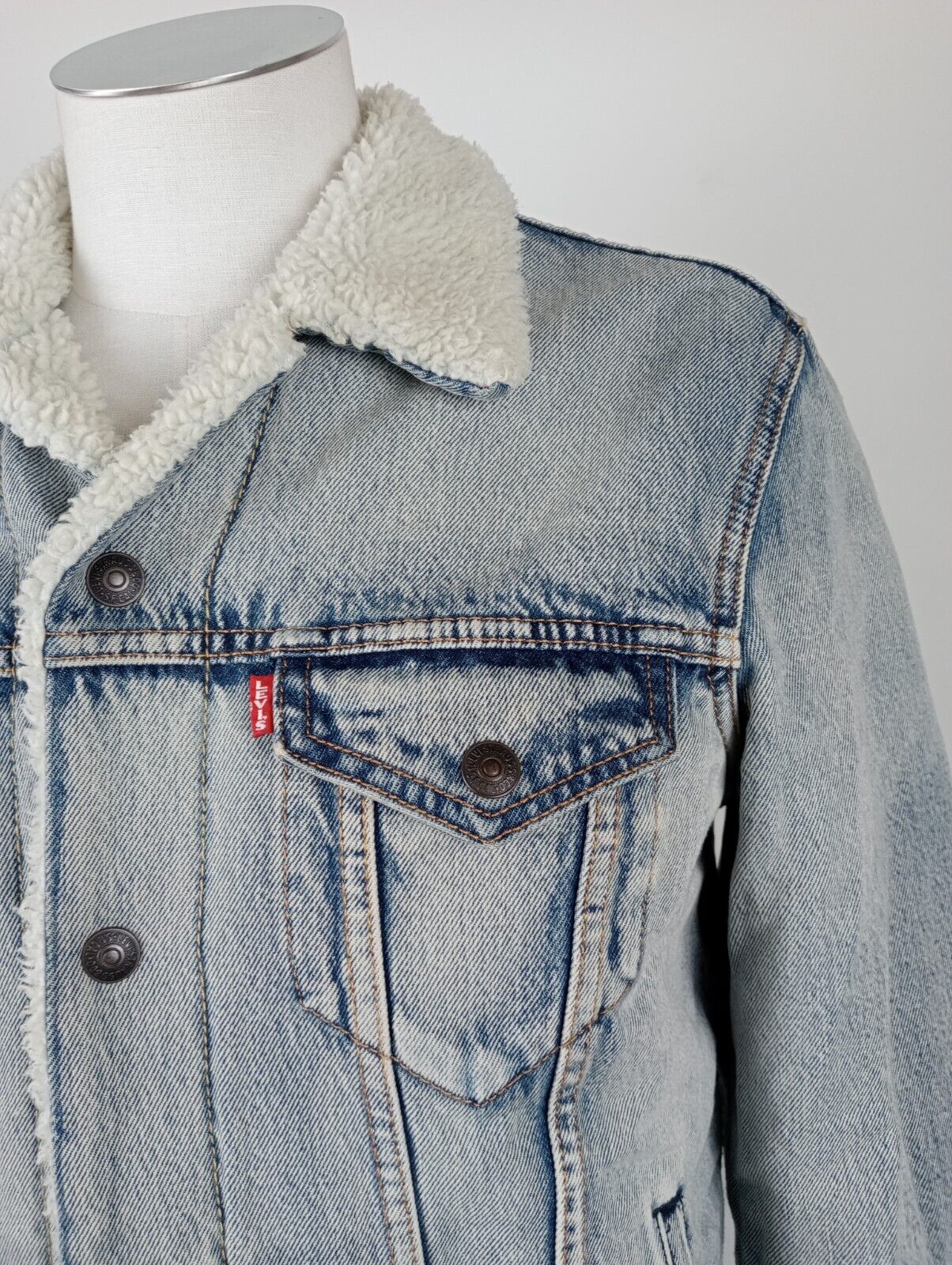 LEVI'S BIG E GIACCA GIUBBINO JEANS IMBOTTITO DENIM UOMO S CASUAL VINTAGE JACKET