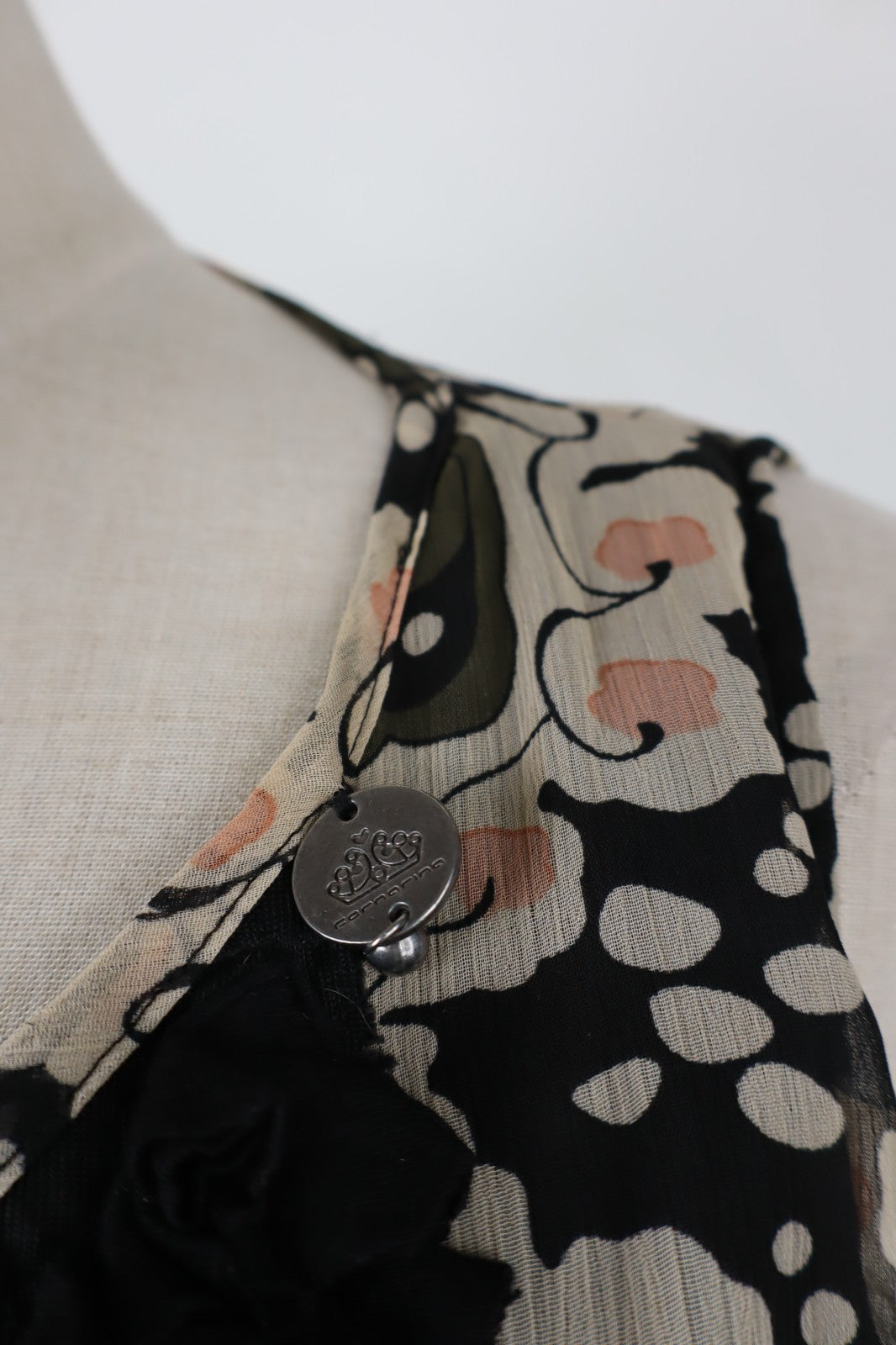 FORNARINA VESTITO ABITO SMANICATO DONNA TG. M WOMAN CASUAL VINTAGE DRESS VELATO