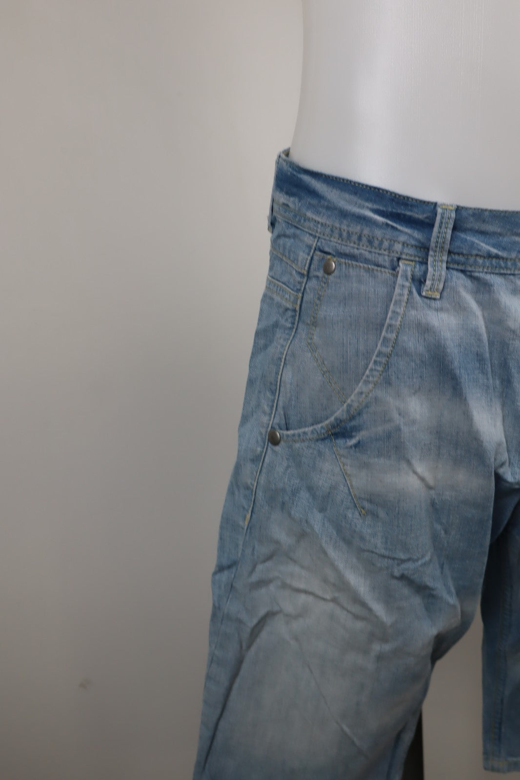MELTIN' POT BERMUDA PANTALONE SHORTS UOMO TG 30 MAN VINTAGE CASUAL PANTS DENIM