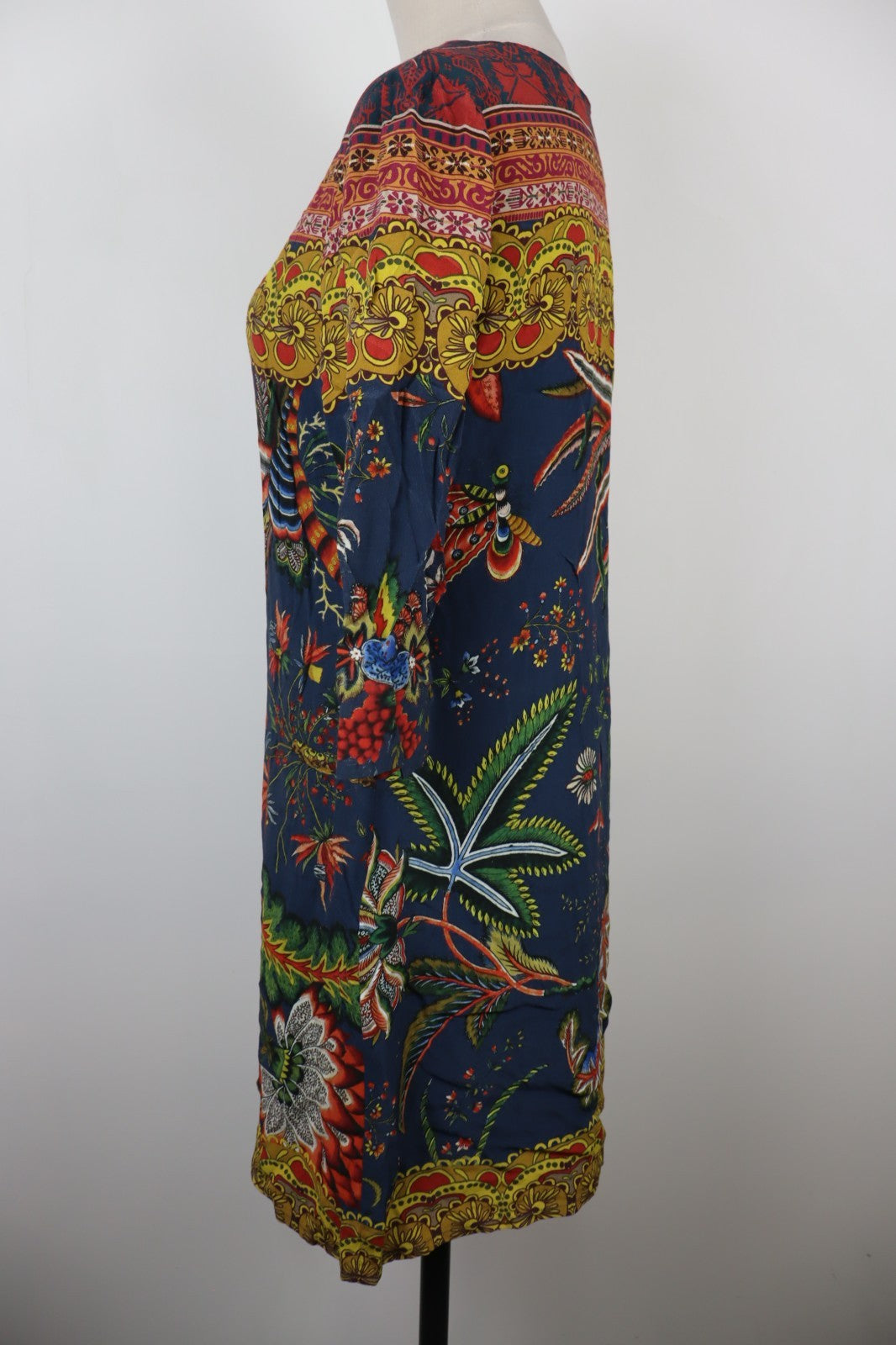 DESIGUAL VESTITO ABITO MANICA A 3/4 DONNA TG. 38  WOMAN CASUAL VINTAGE DRESS LOG