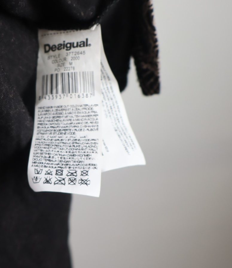 DESIGUAL VESTITO ABITO MANICA LUNGA DONNA TG M WOMAN CASUAL VINTAGE DRESS COTONE