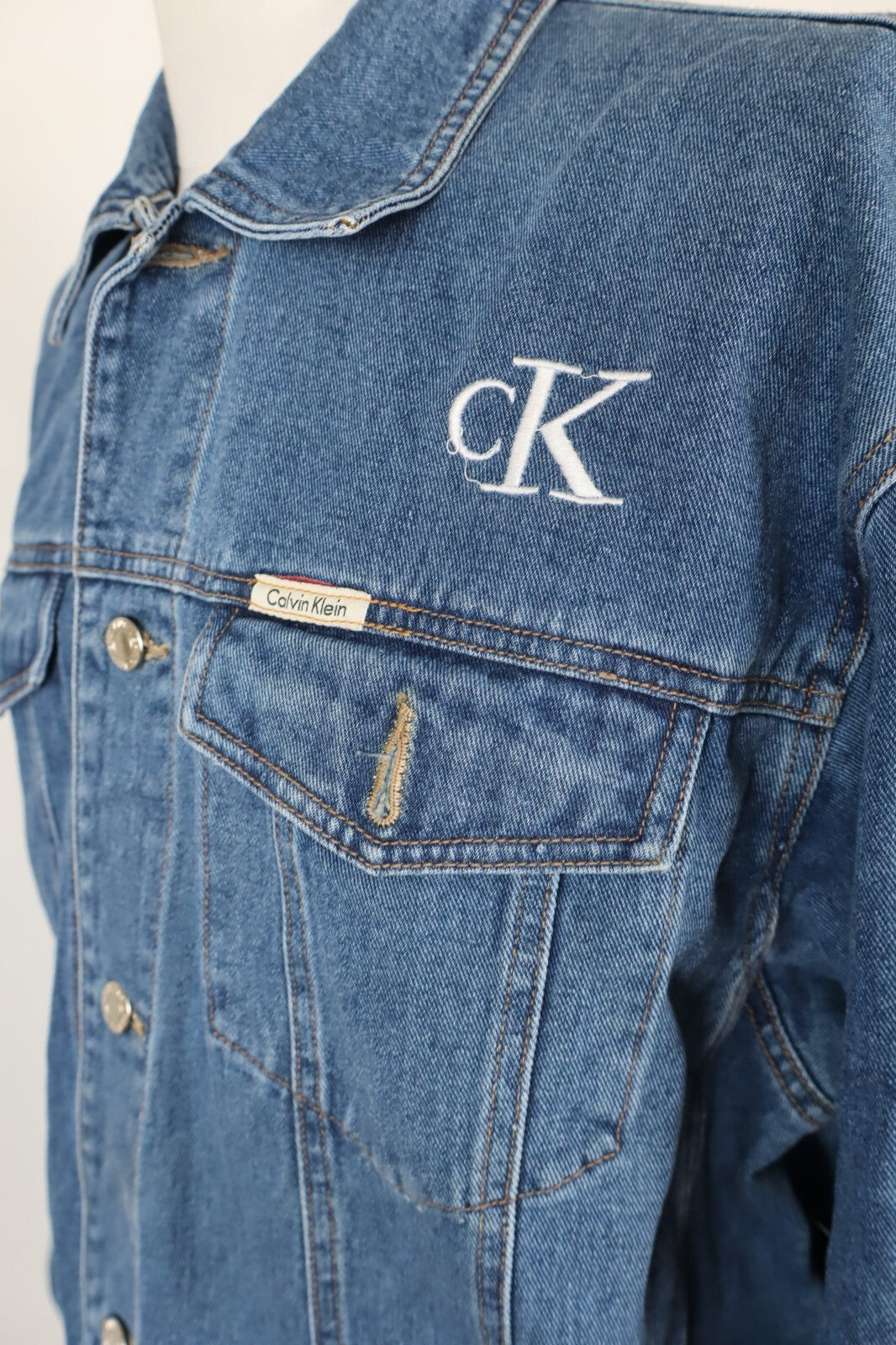 CALVIN KLEIN JEANS GIUBBINO DENIM COTONE UOMO Tg 3XL MAN CASUAL VINTAGE JACKET