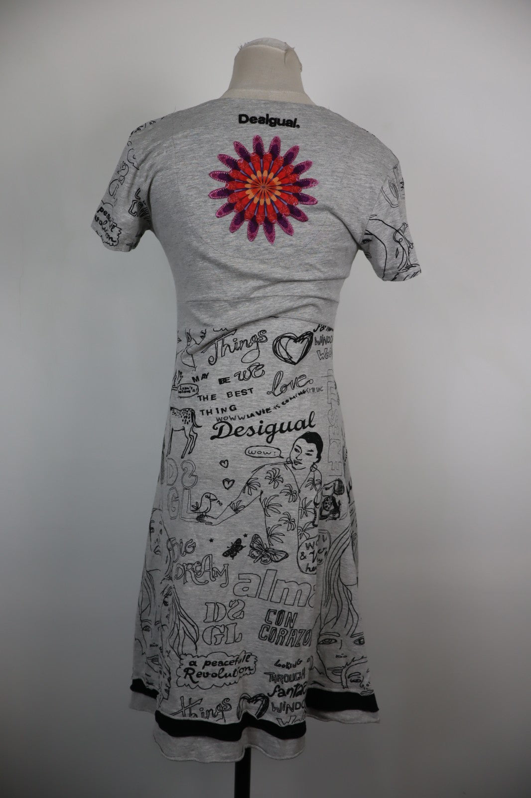 DESIGUAL VESTITO  DONNA TG M WOMAN CASUAL VINTAGE DRESS ABITO COTONE