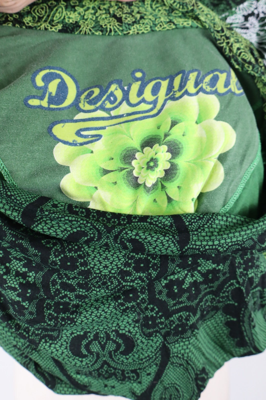 DESIGUAL VESTITO ABITO DONNA TG.  XL WOMAN CASUAL VINTAGE DRESS DRAPPEGGIO