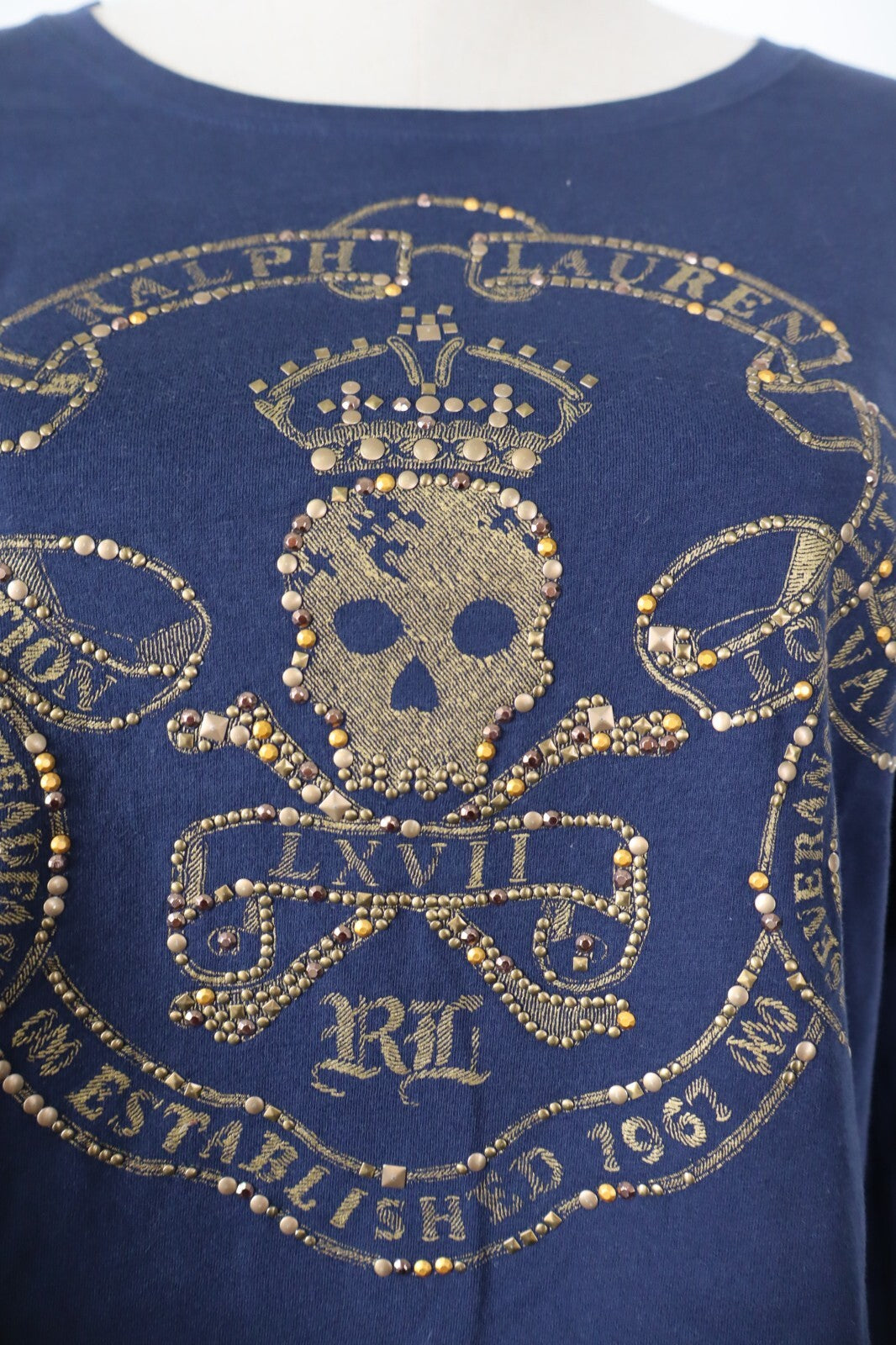 RALPH LAUREN MAGLIA DONNA COTONE TG. XL WOMAN COTTON T-SHIRT CASUAL VINTAGE