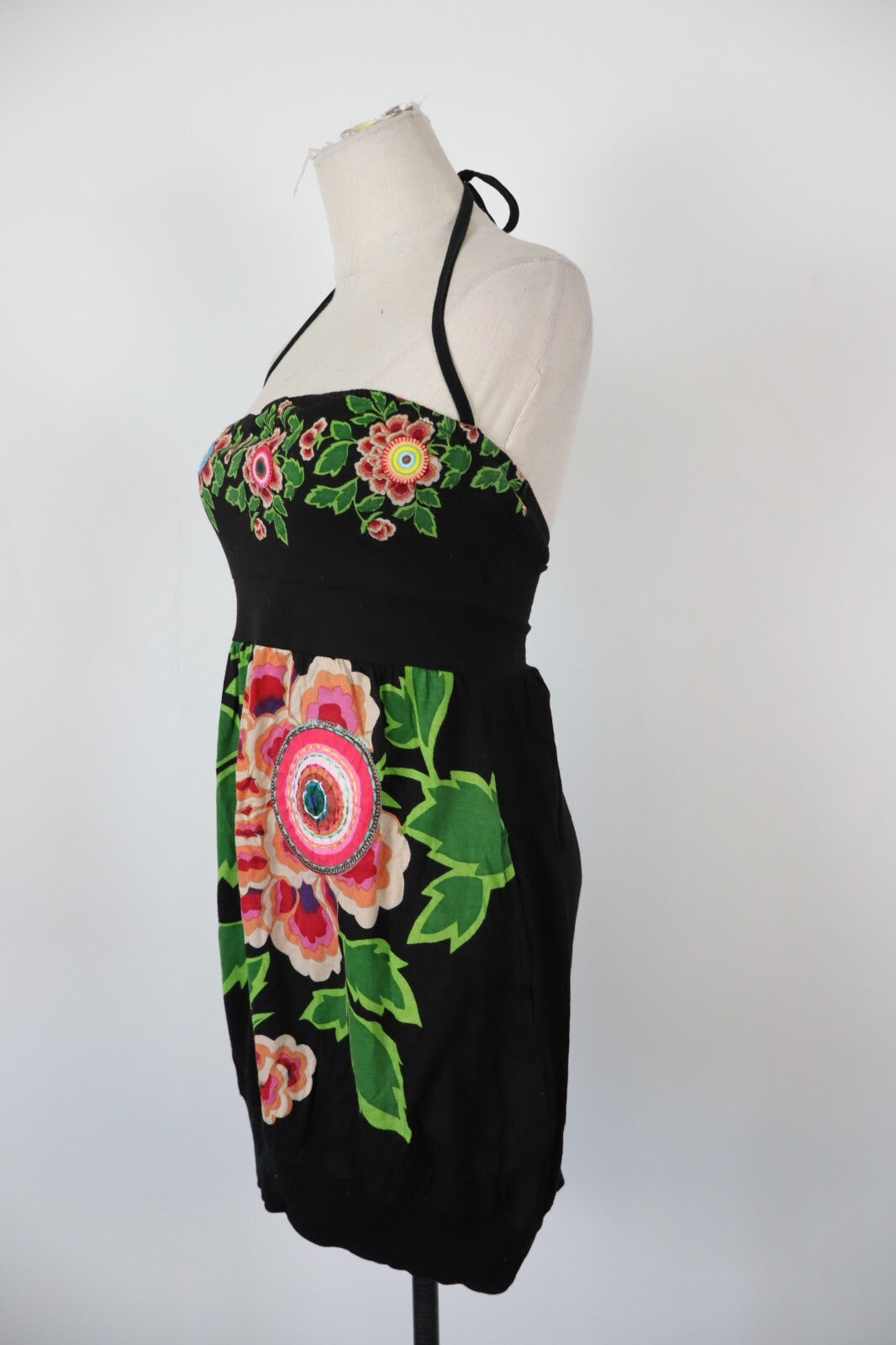 DESIGUAL VESTITO ABITO DONNA TG. XS  WOMAN CASUAL VINTAGE DRESS COTONE