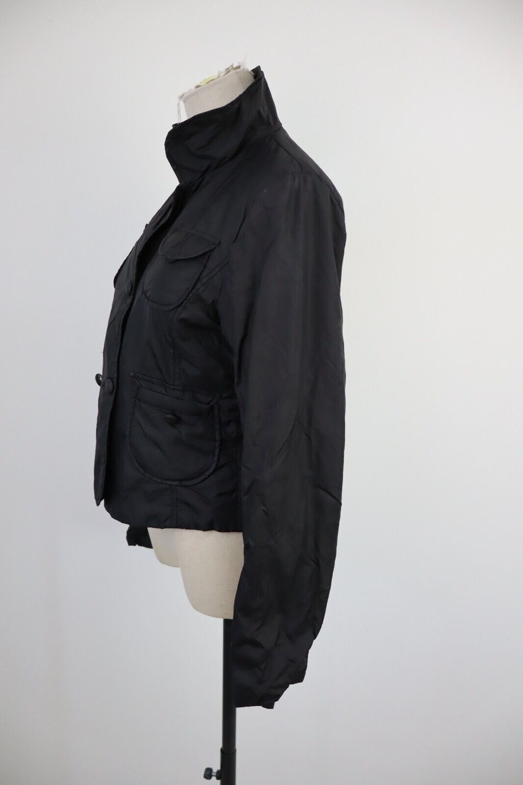 GIUBBINO MINIMALISTA SATINATO NYLON GIACCA DONNA TG M WOMAN JACKET Y2K 2000'S