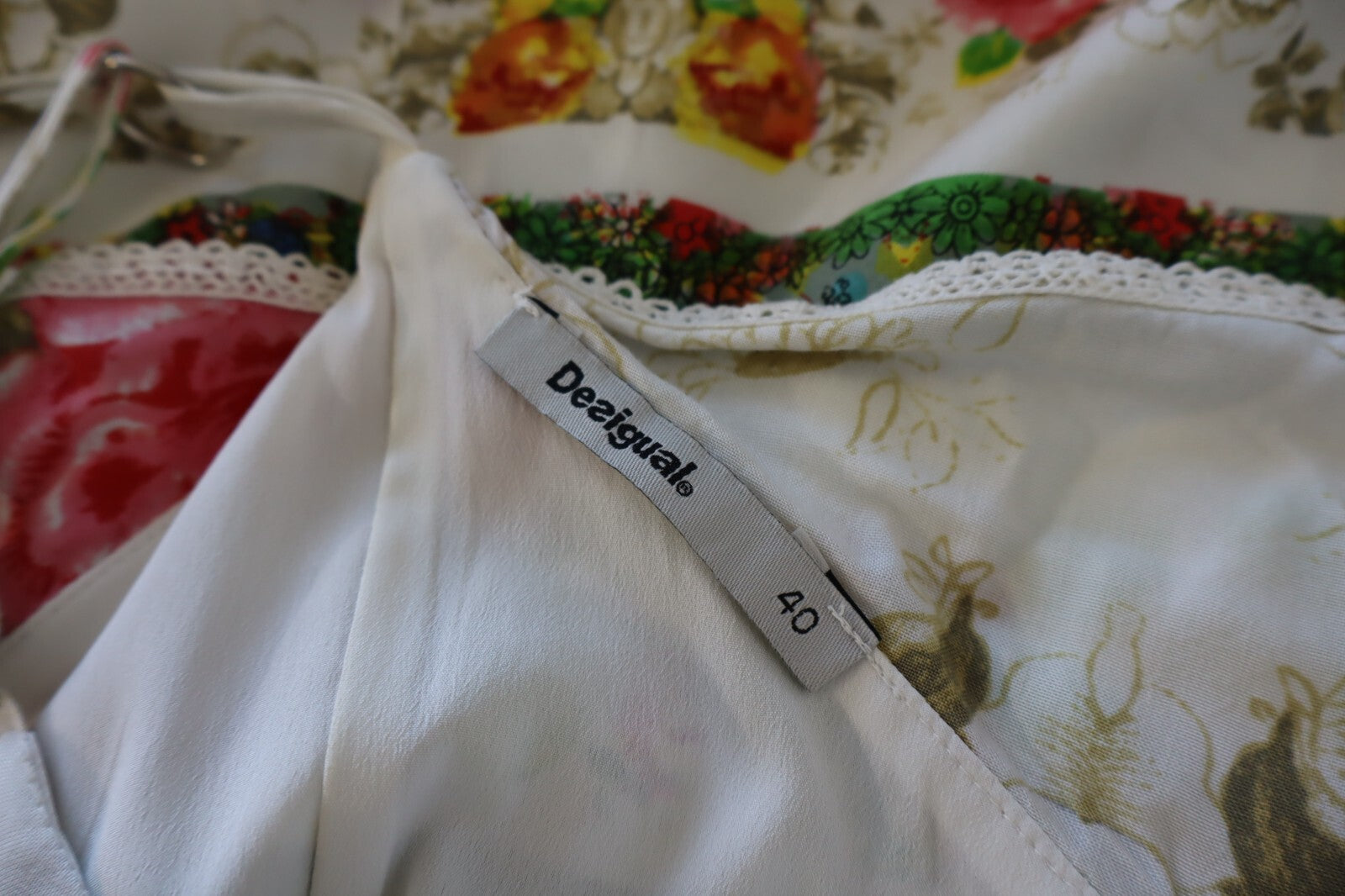 DESIGUAL VESTITO ABITO DONNA TG. 40 WOMAN CASUAL VINTAGE DRESS