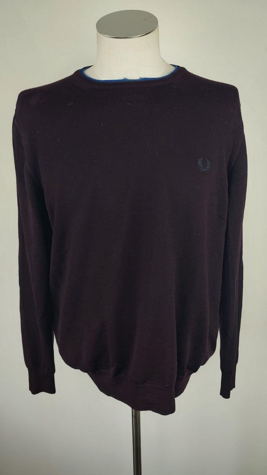 FRED PERRY MAGLIONE VINTAGE UOMO Tg. L MAN SWEATER CASUAL LANA