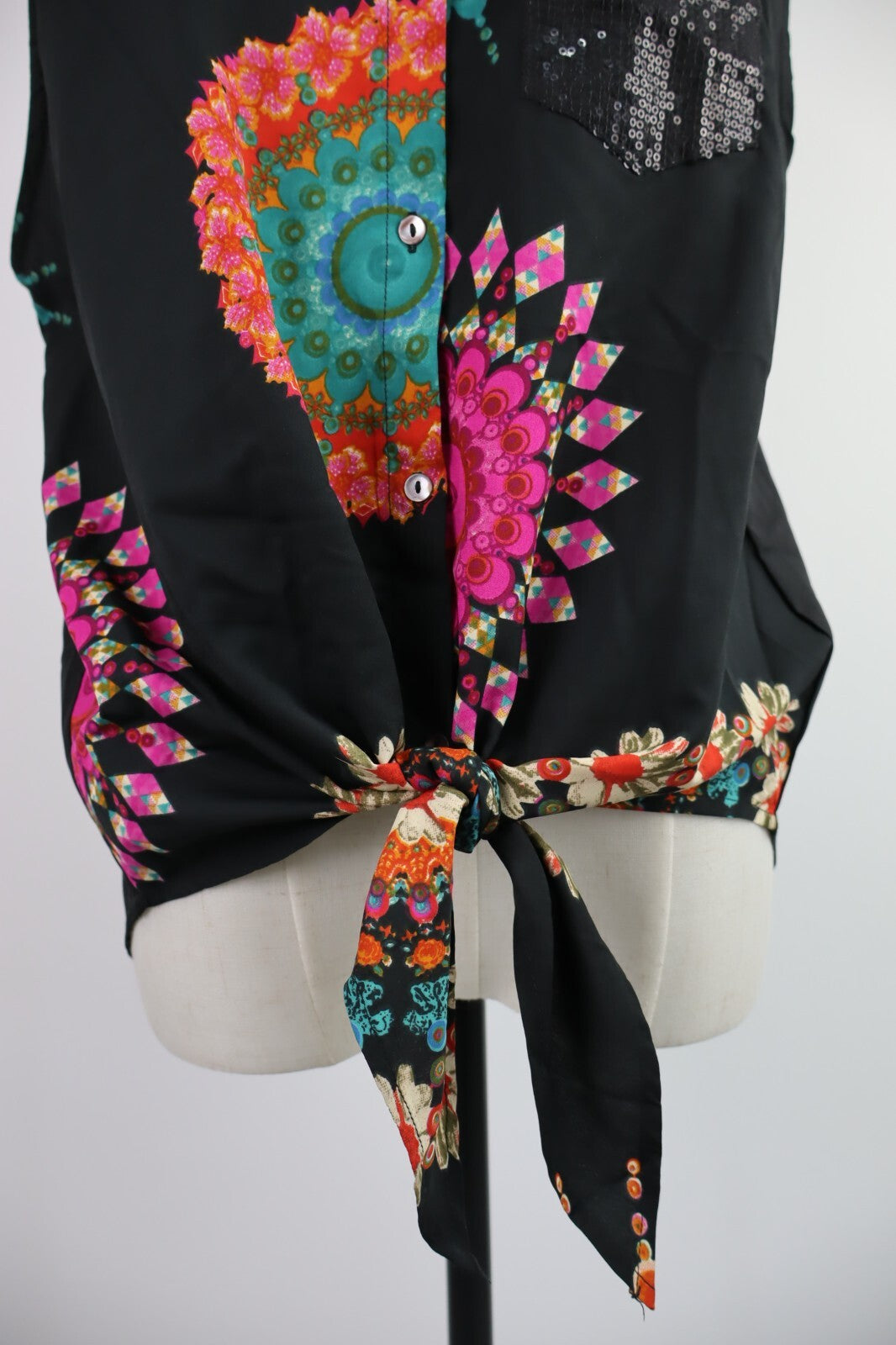 DESIGUAL CAMICIA SMANICATA DONNA TG. XL WOMAN SHIRT CASUAL VINTAGE