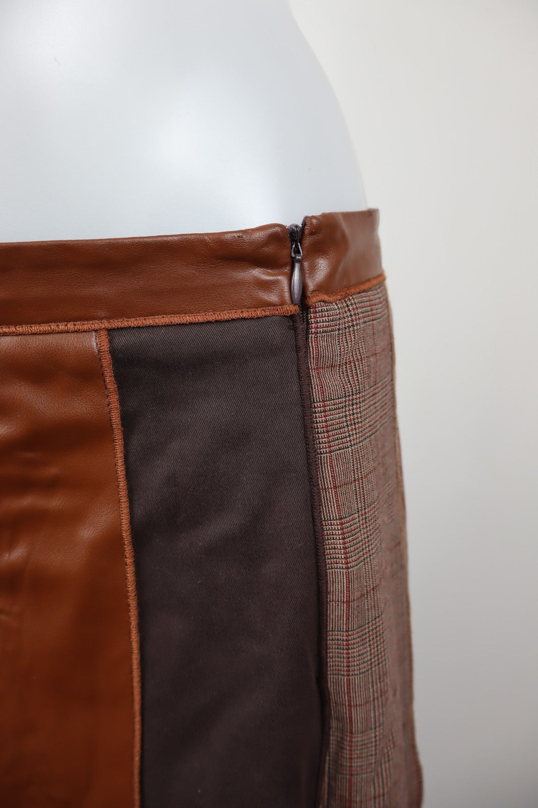 MARIELLA BURANI GONNA DONNA WOMAN SKIRT Tg. 46 CASUAL VINTAGE COTONE ECOPELLE