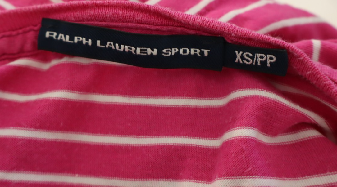 RALPH LAUREN SPORT DONNA MAGLIA COTONE TG. XS WOMAN COTTON SHIRT CASUAL VINTAGE