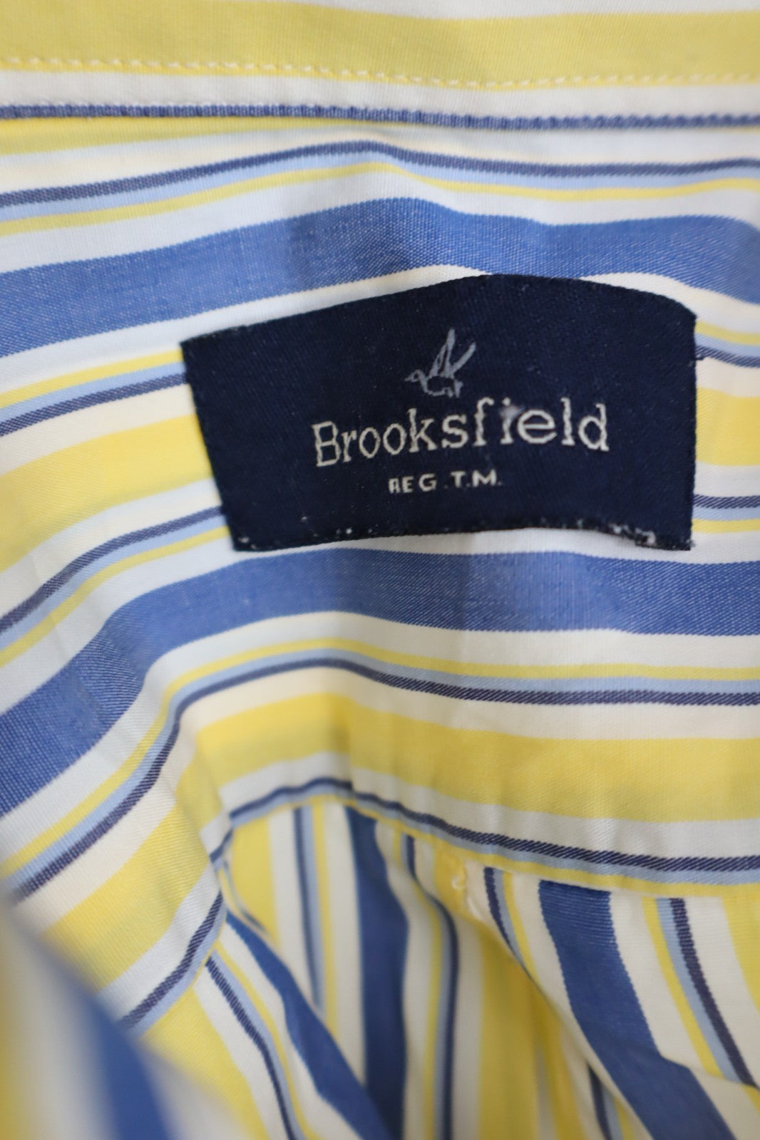 BROOKSFIELD CAMICIA UOMO TG. 39 MAN CASUAL VINTAGE SHIRT COTONE COTTON LOGO