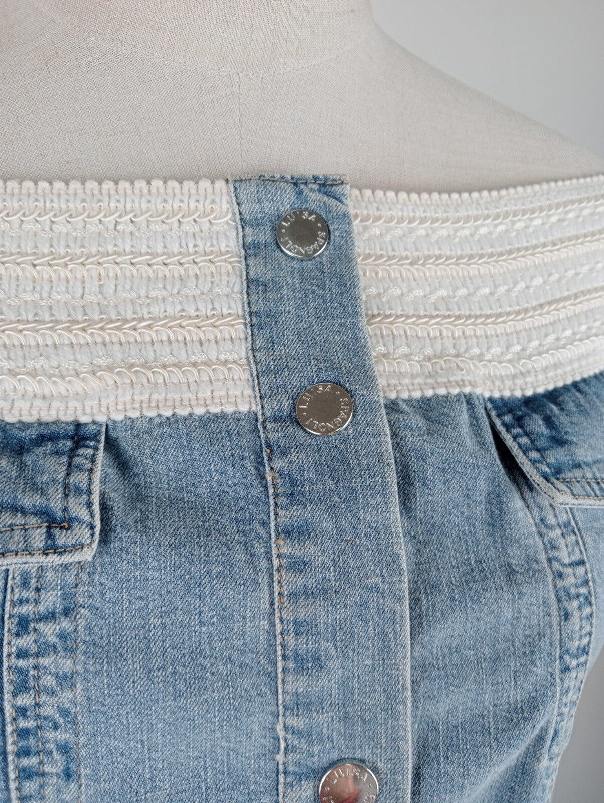 LUISA SPAGNOLI GIUBBINO JEANS DENIM DONNA Tg 42 WOMAN COTONE COTTON VINTAGE