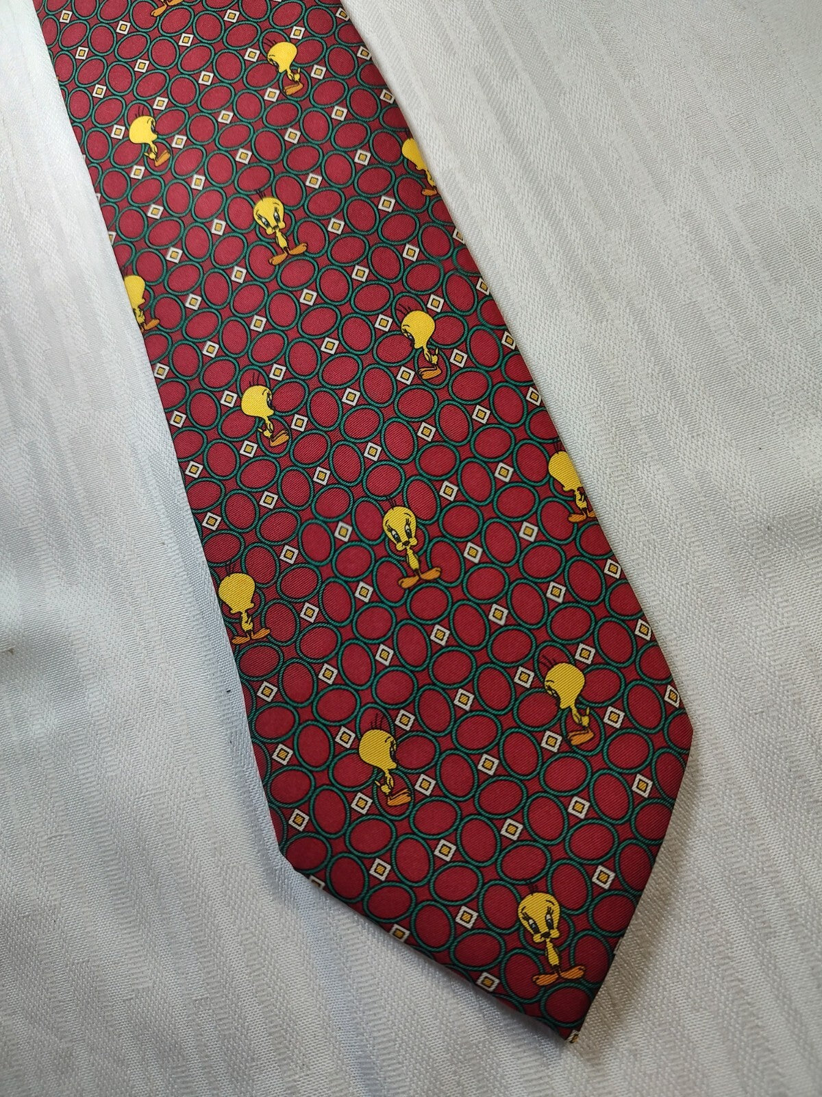 WARNER BROSS TWEETY 100% SILK TIE SETA CRAVATTA NECKTIE MADE IN ITALY CLASSIC