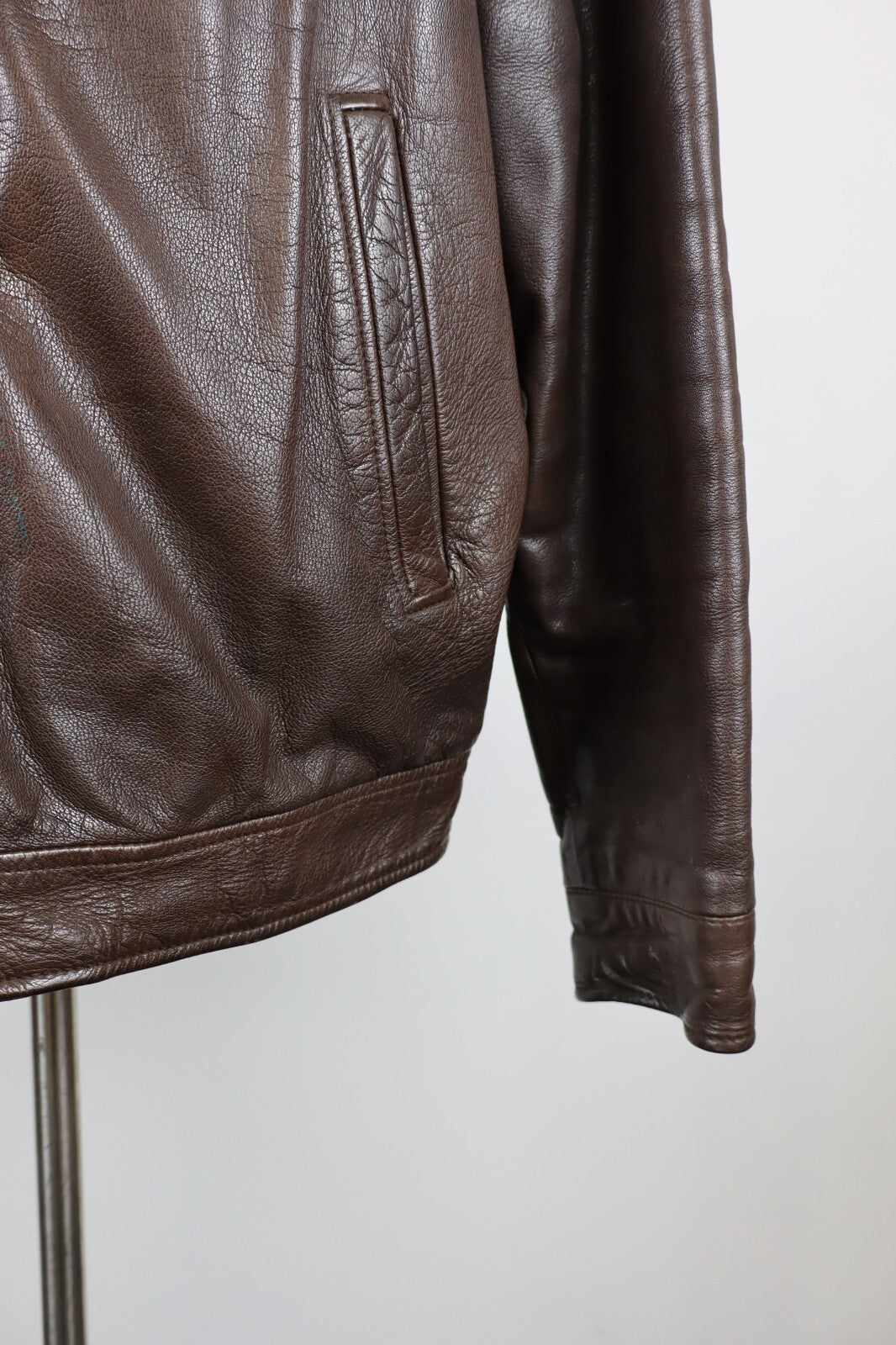 CALVIN KLEIN GIUBBINO PELLE GIACCA UOMO Tg 2XL MAN CASUAL VINTAGE LEATHER JACKET