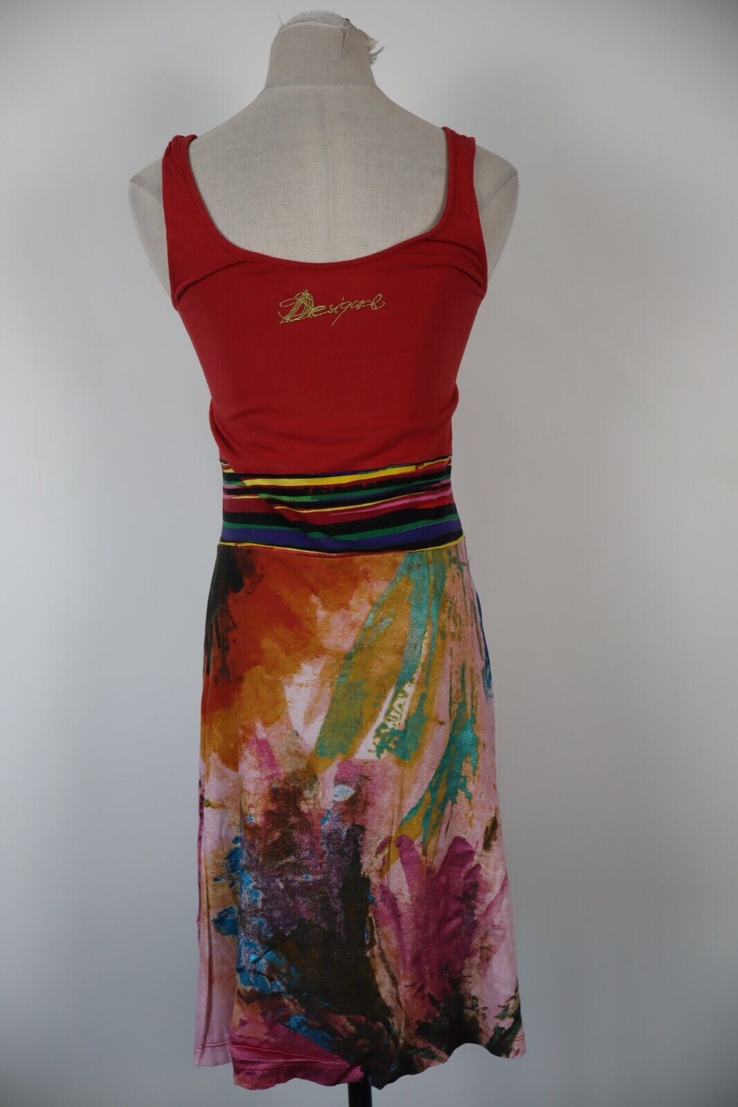 DESIGUAL VESTITO DONNA TG. XS WOMAN CASUAL VINTAGE DRESS COTONE