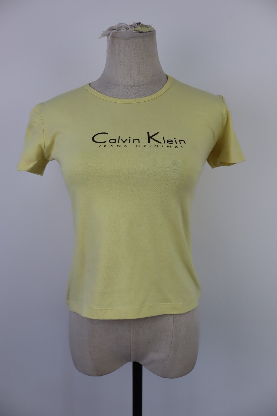 CALVIN KLEIN MAGLIA CROP TOP DONNA TG M WOMAN T-SHIRT GRUNGE VINTAGE Y2K 2000'S
