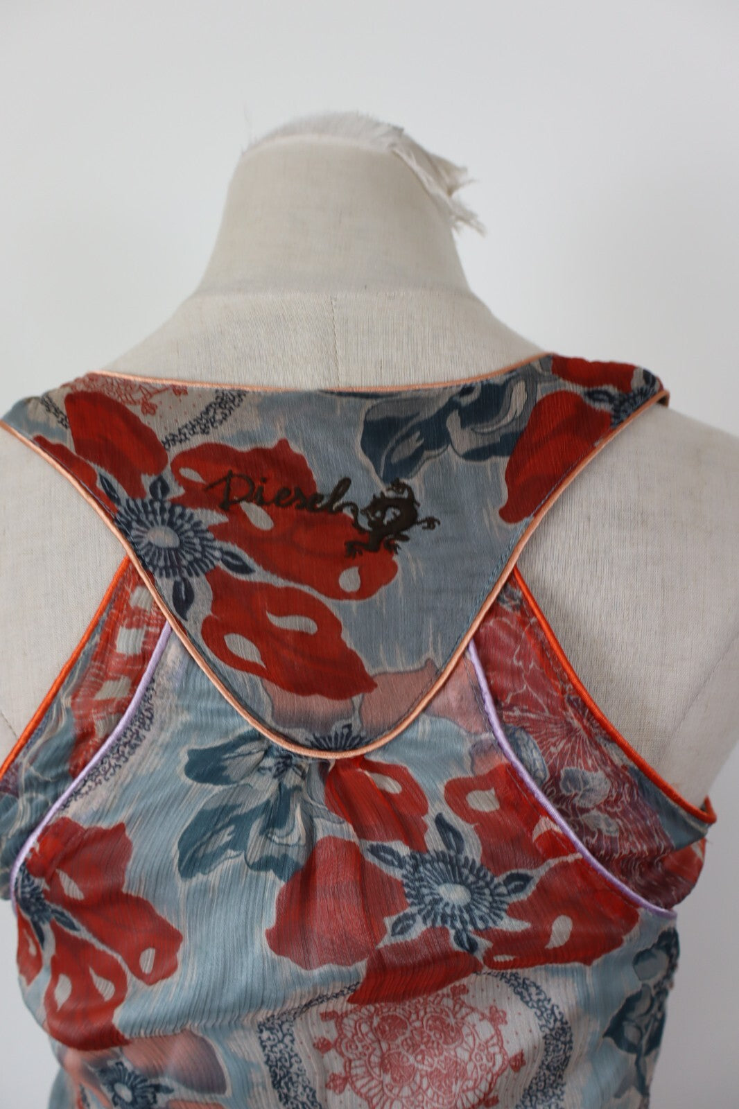 DIESEL VESTITO DONNA TG. S  WOMAN CASUAL VINTAGE DRESS SETA