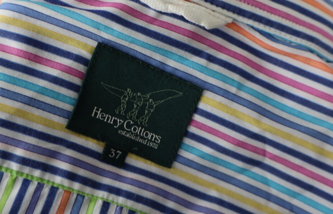 HENRY COTTON'S CAMICIA UOMO TG. 37 MAN CASUAL VINTAGE SHIRT COTONE COTTON