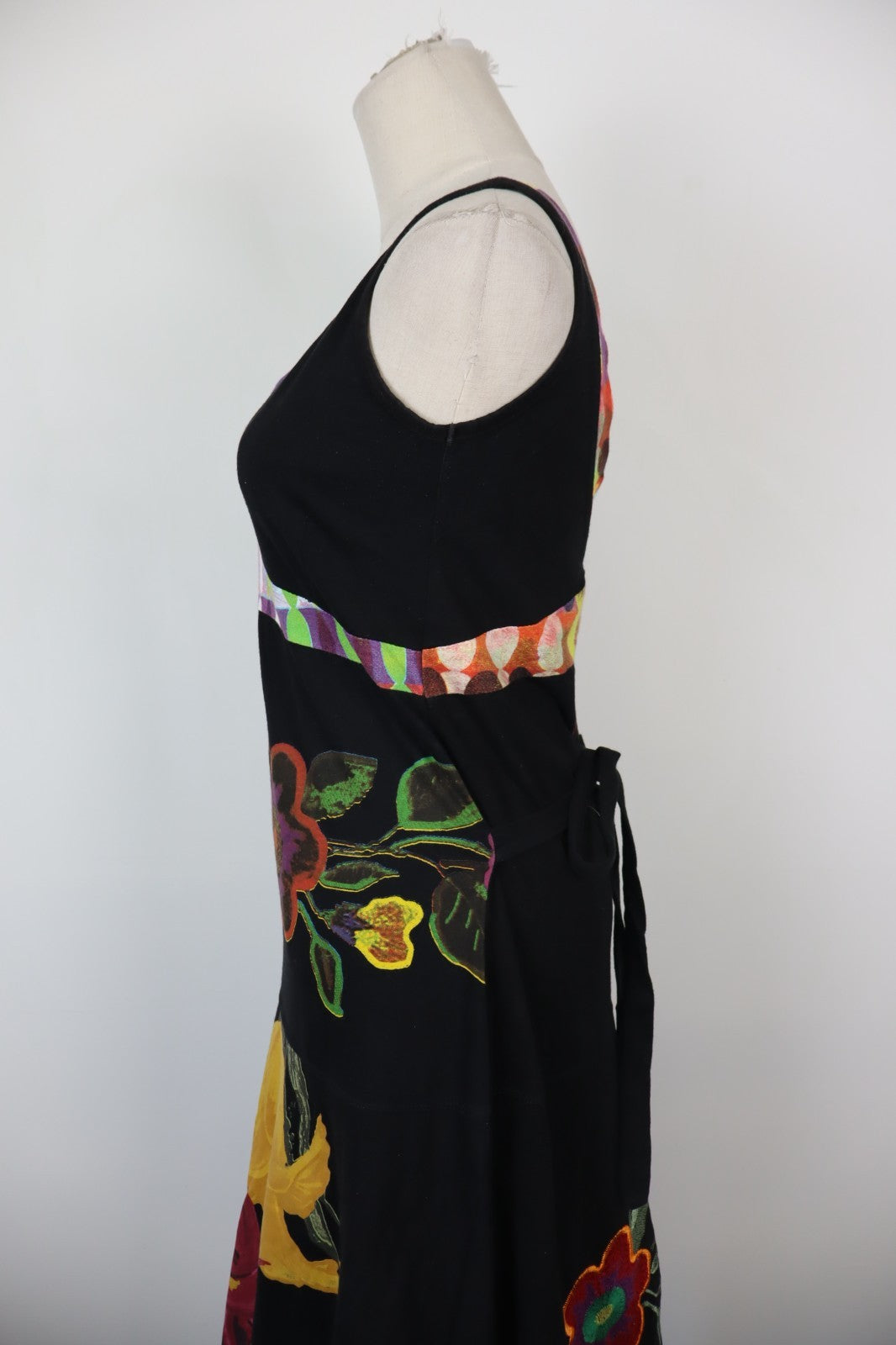 DESIGUAL VESTITO SMANICATO DONNA TG L WOMAN CASUAL VINTAGE DRESS ABITO COTONE