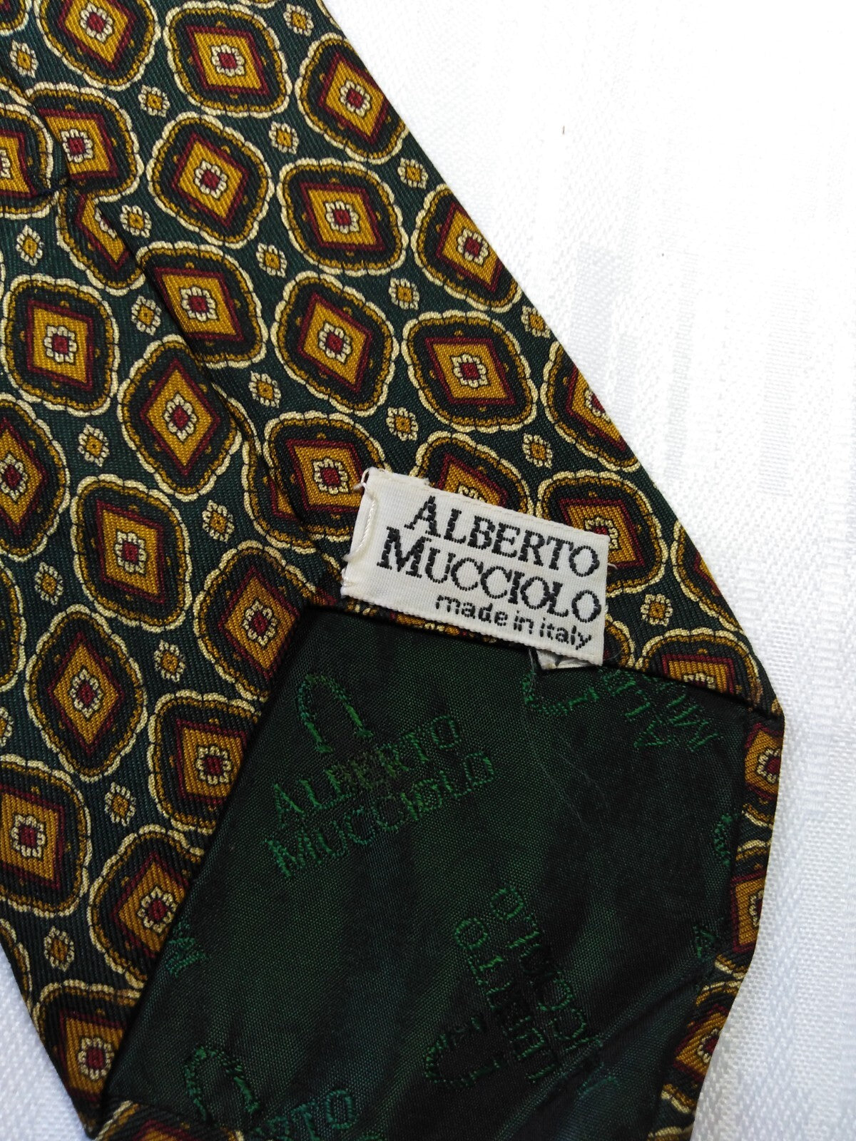 ALBERTO MUCCIOLO 100% SILK TIE SETA CRAVATTA NECKTIE MADE IN ITALY