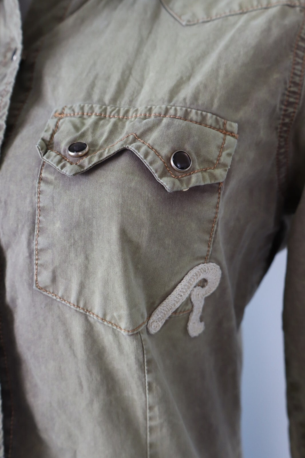 REPLAY CAMICIA JEANS DONNA TG. M WOMAN SHIRT CASUAL VINTAGE MADE ITALY