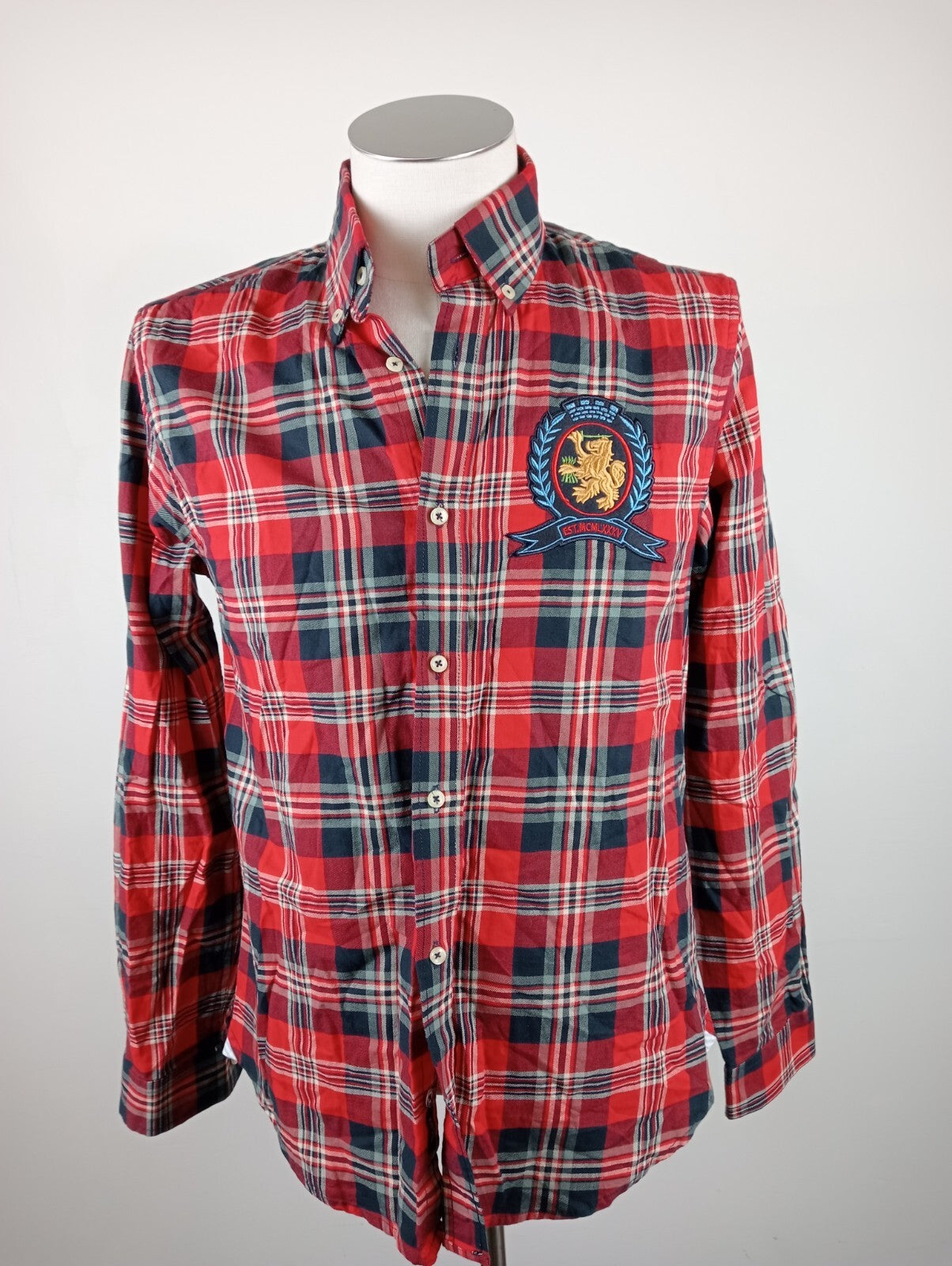 TOMMY HILFIGER CAMICIA UOMO COTONE TG S  MAN CASUAL VINTAGE SHIRT ITALY