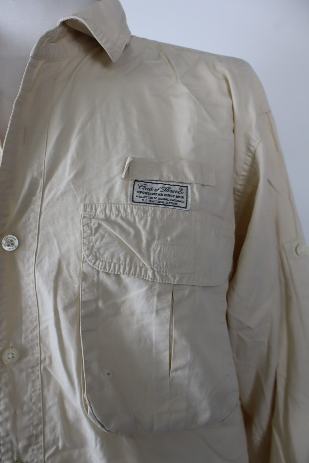 CONTE OF FLORENCE CAMICIA UOMO COTONE TG L MAN CASUAL VINTAGE SHIRT