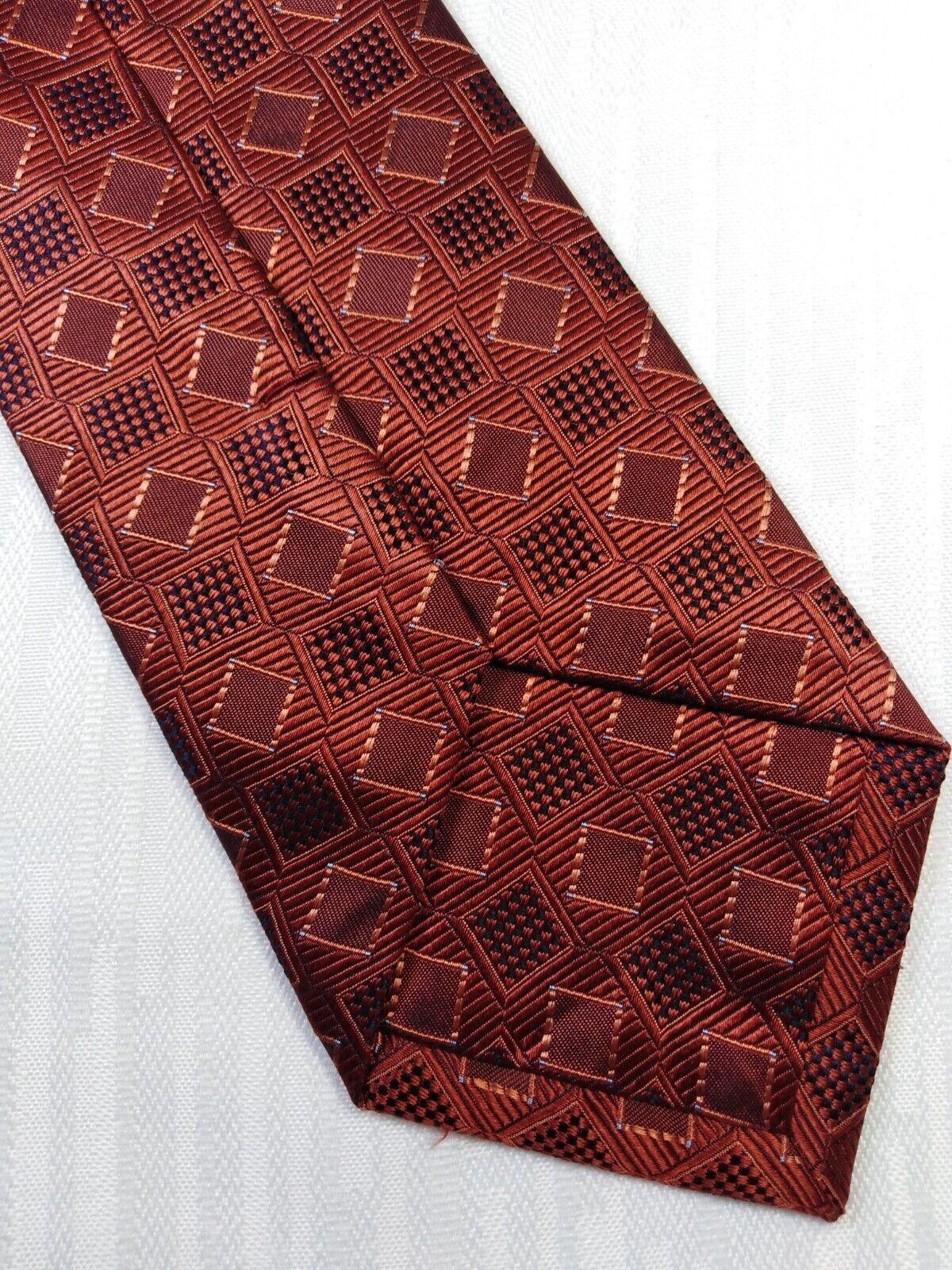 BARTON  100% SETA SILK TIE CRAVATTA NECKTIE ITALY VINTAGE SELF TIPPED
